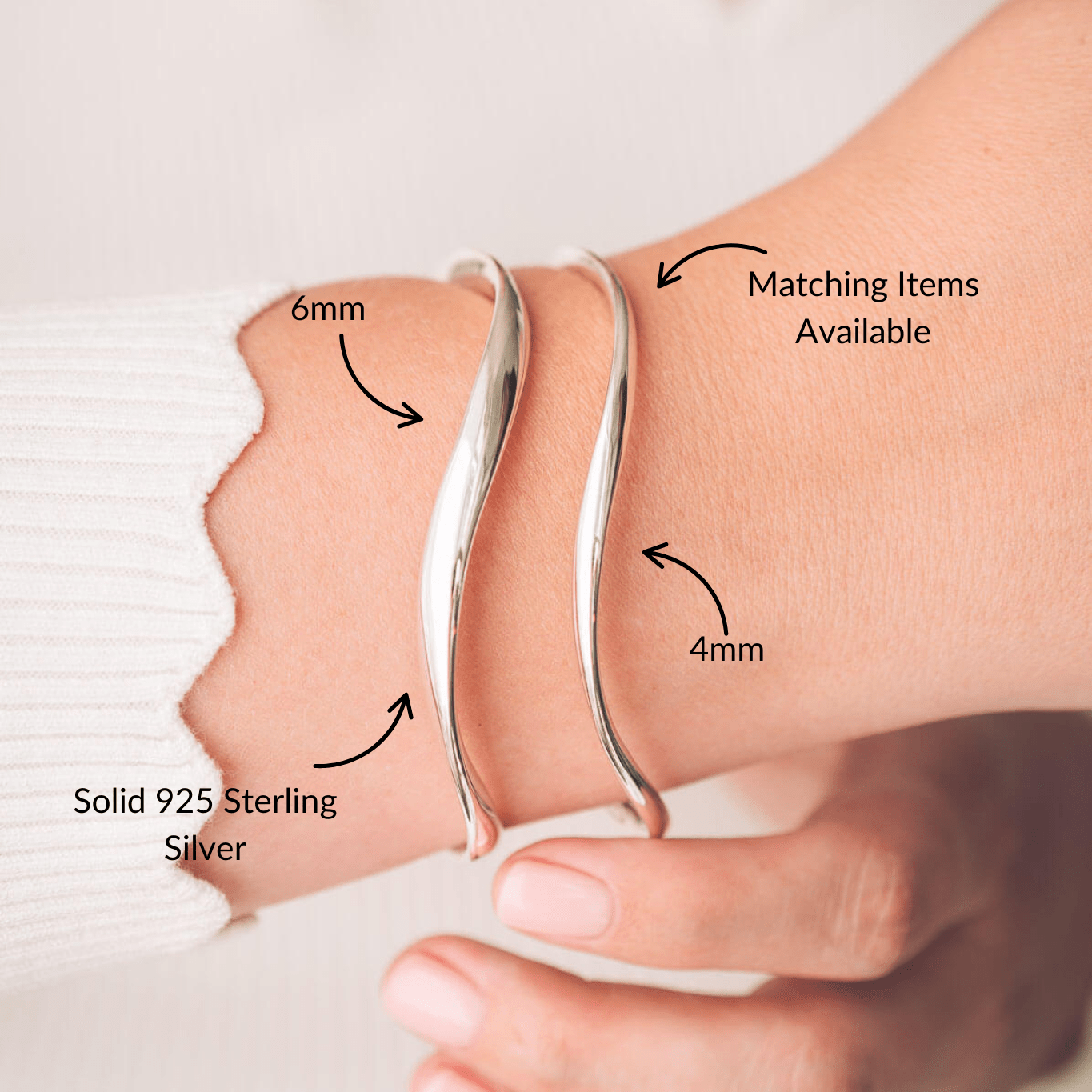 Molly Silver Bangle - Handmade Jewellery