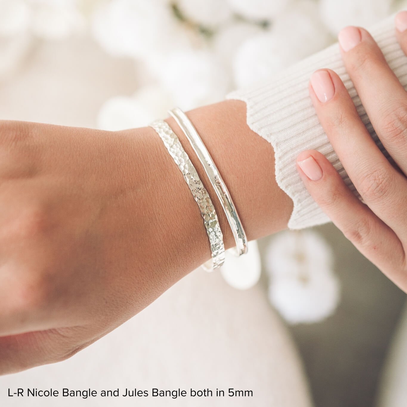 Jules Silver Bangle - Handmade Jewellery