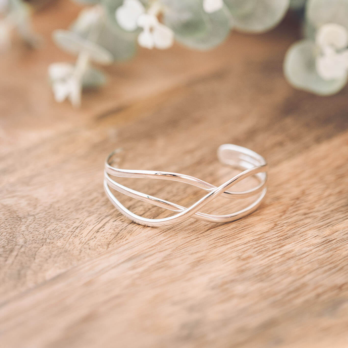 Willow Silver Cuff Bangle - Bangles