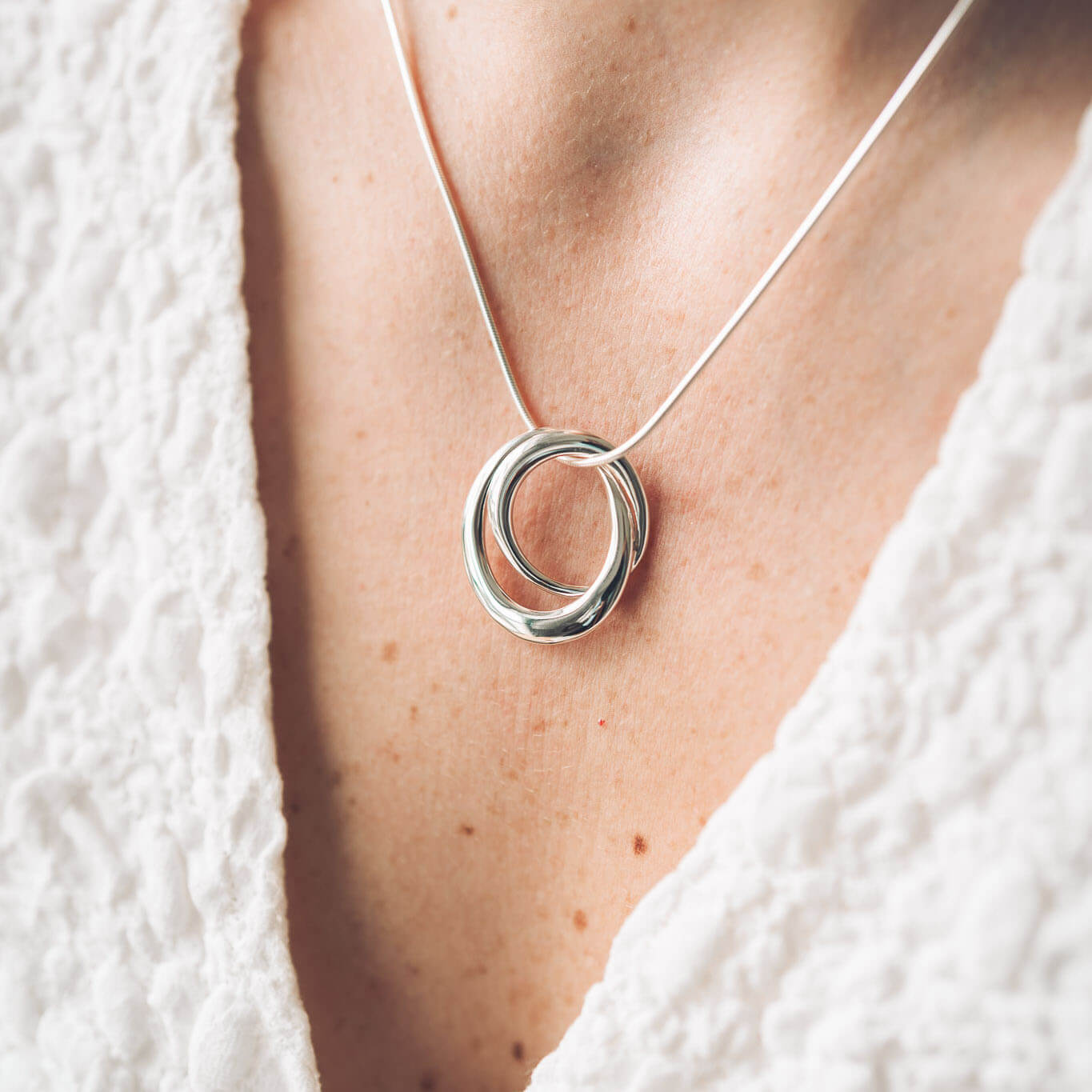 Lily Silver Oval Pendant Necklace - Handmade Jewellery