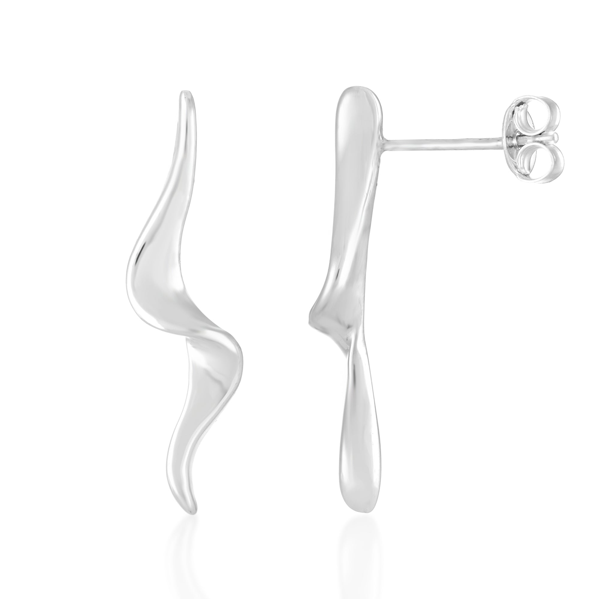 Handcrafted Chevron Twist Stud Earrings