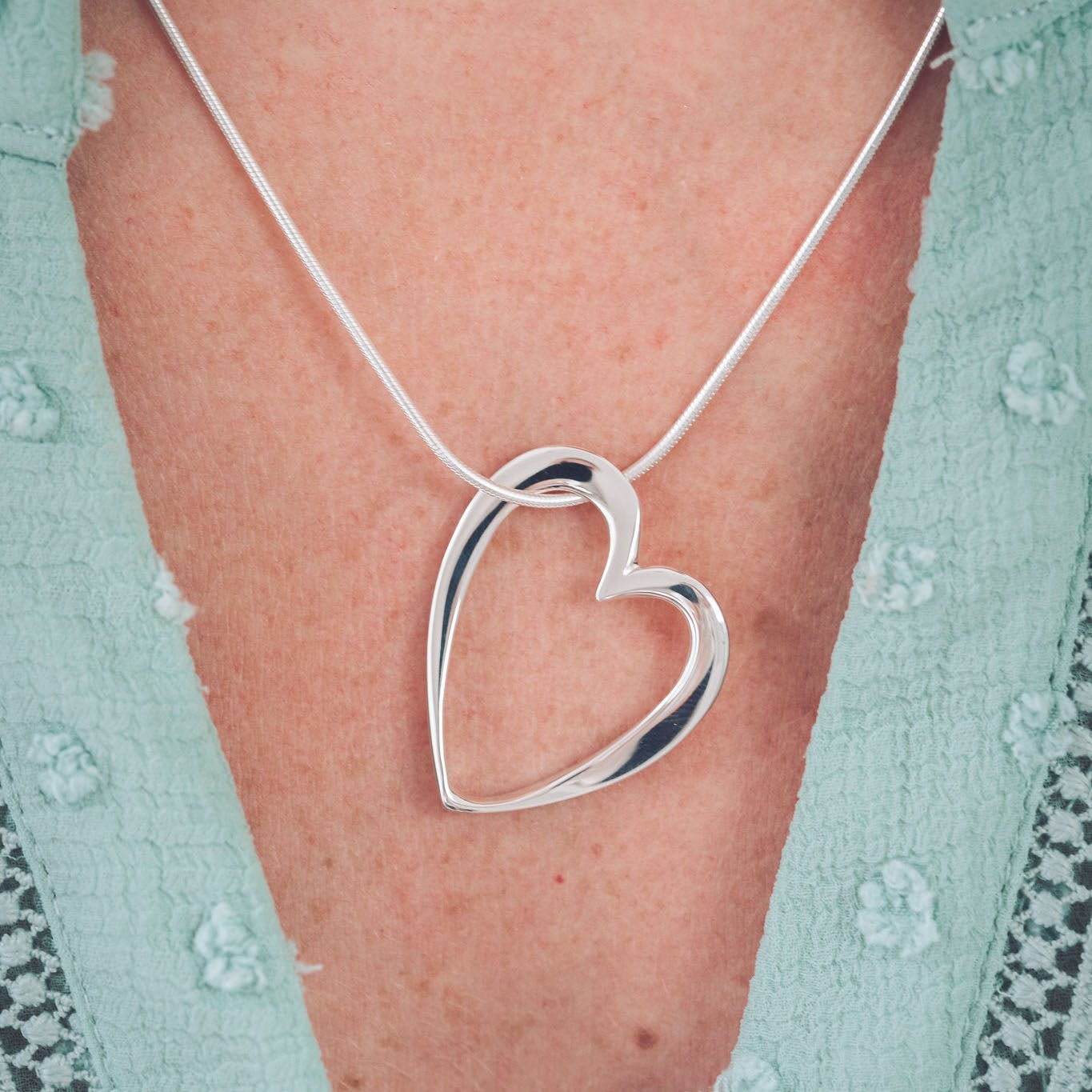 Handcrafted Silver Heart Esme Necklace