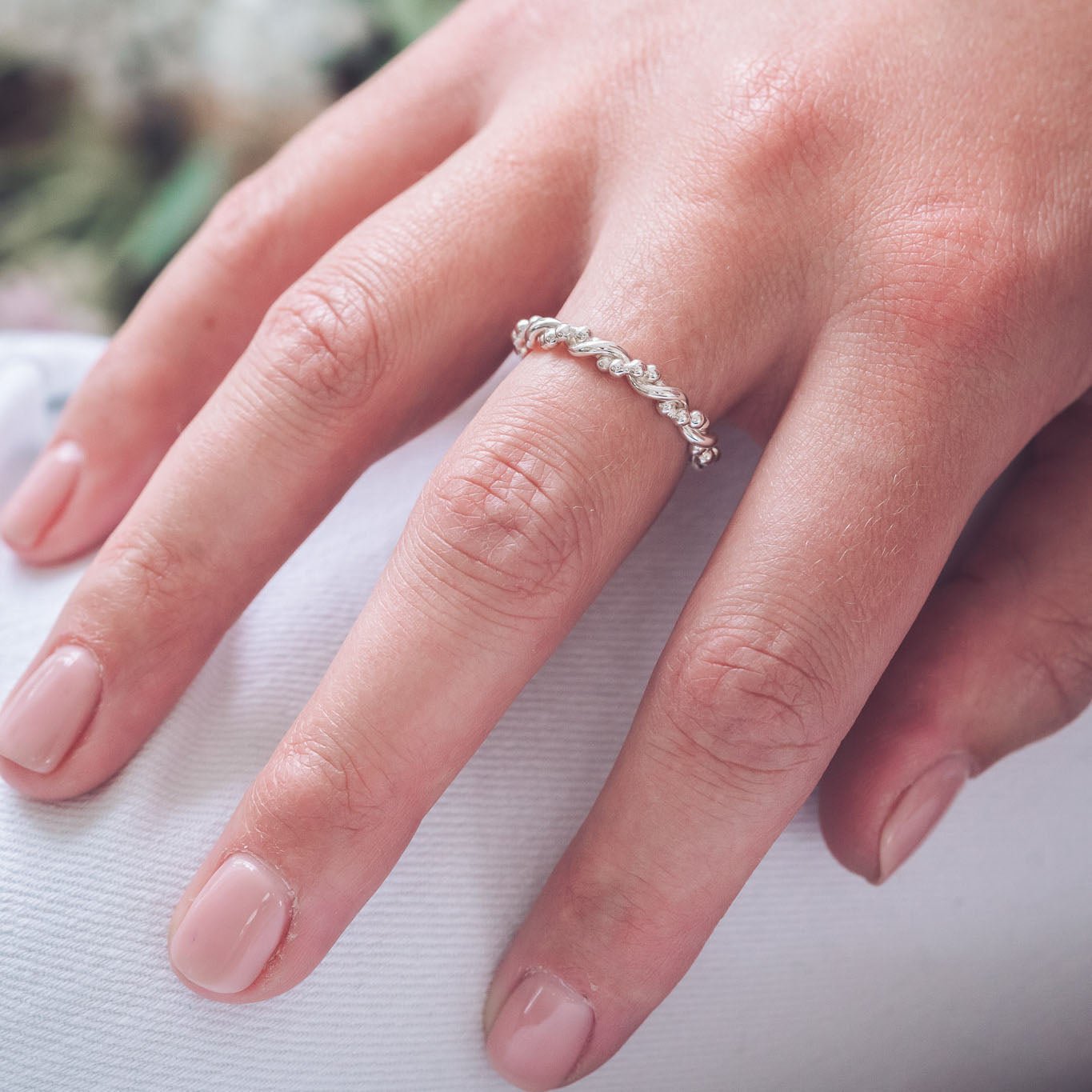 Handmade Silver Twisted Bramble Ring
