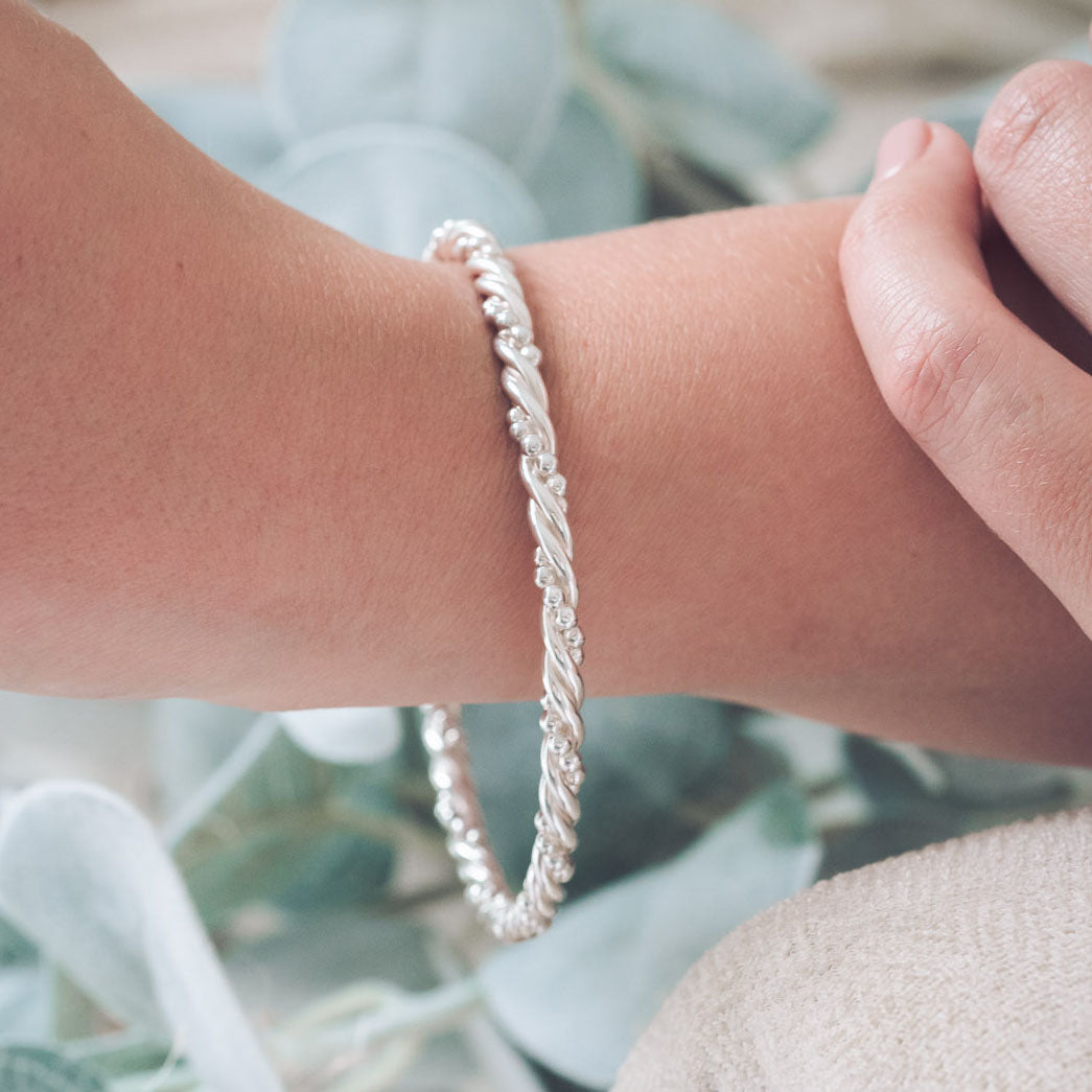 Twisted silver sale bangle