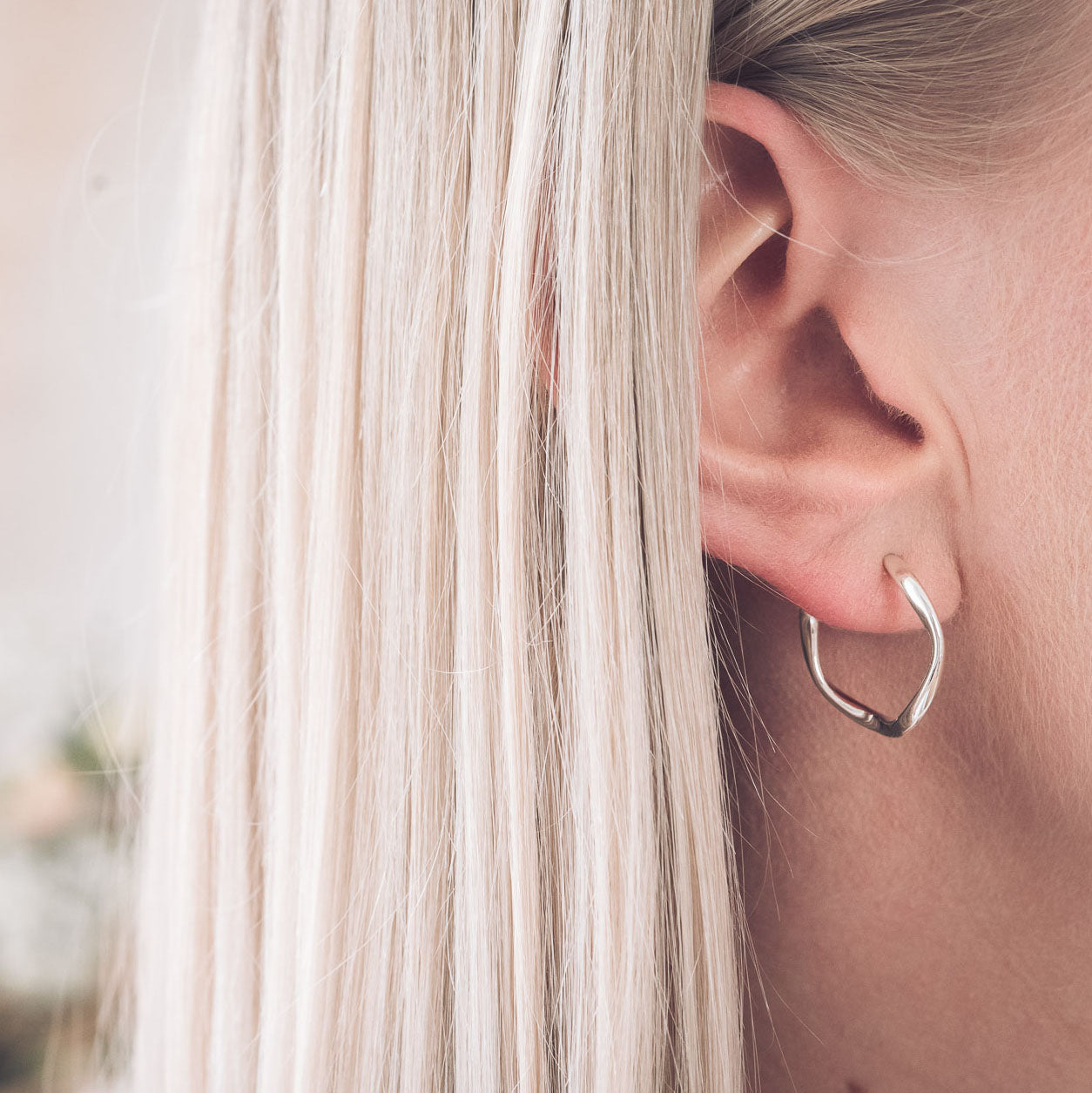 Sterling silver open hot sale hoop earrings