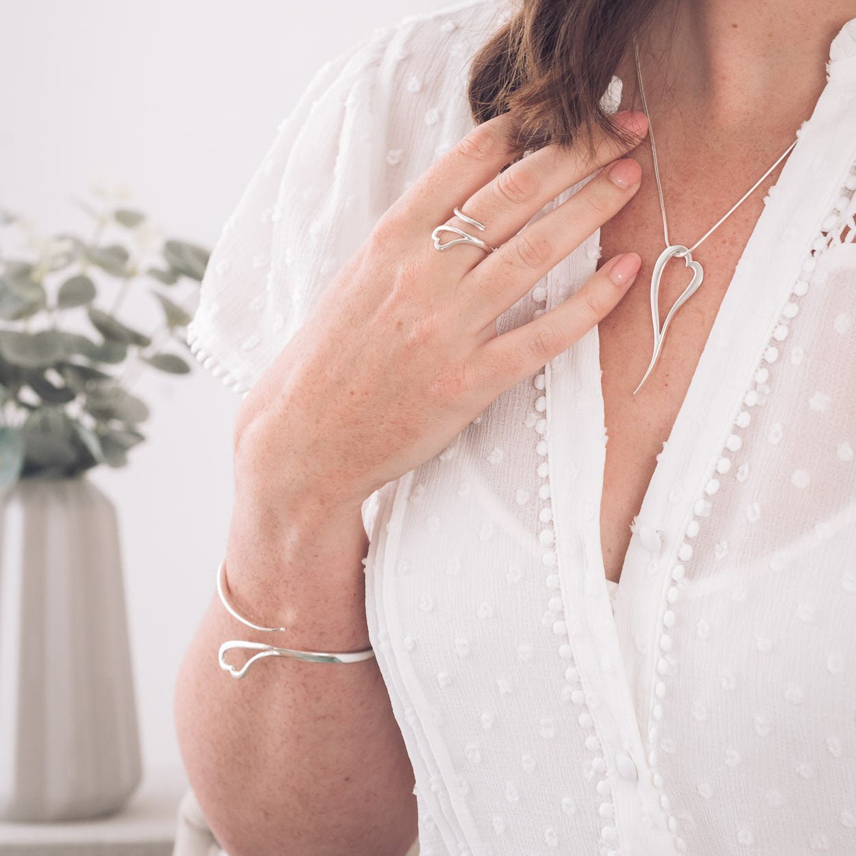 Open Forged Sterling Silver Heart Ring