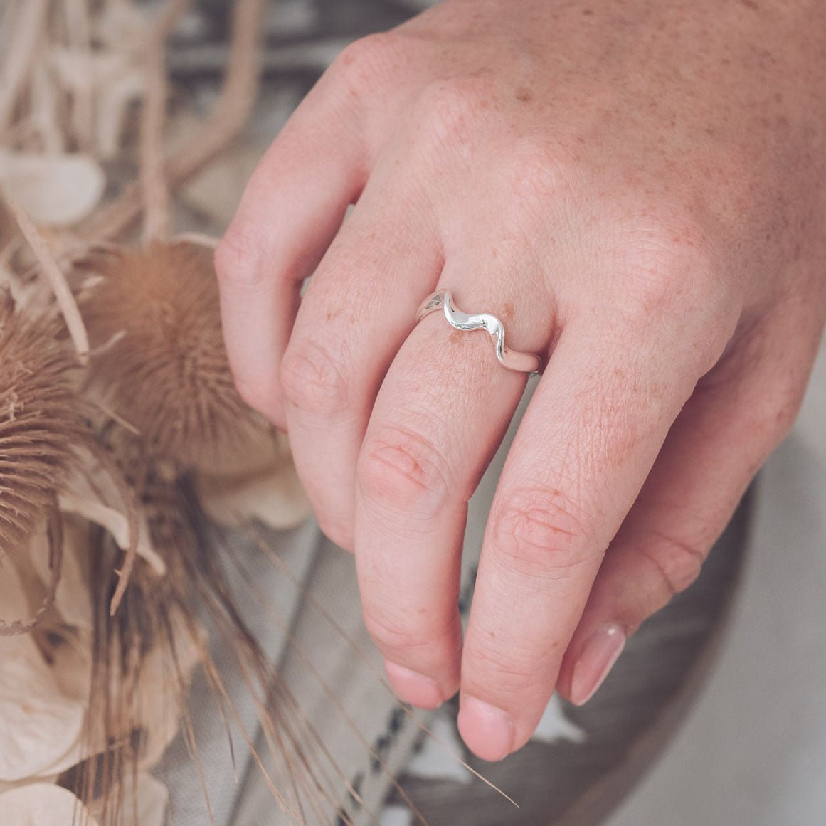 Handmade Silver Sophia Ring With 3 Tapered Curves