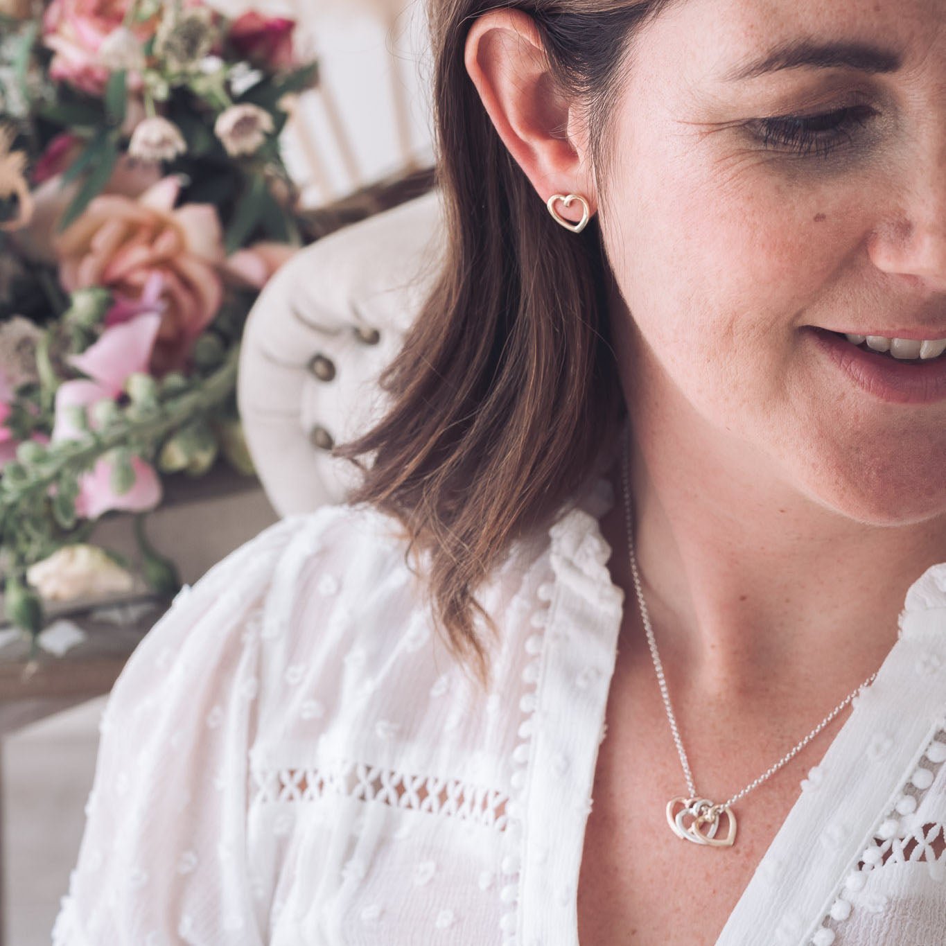 9ct Yellow Gold, Rose Gold and Silver Heart Pendant