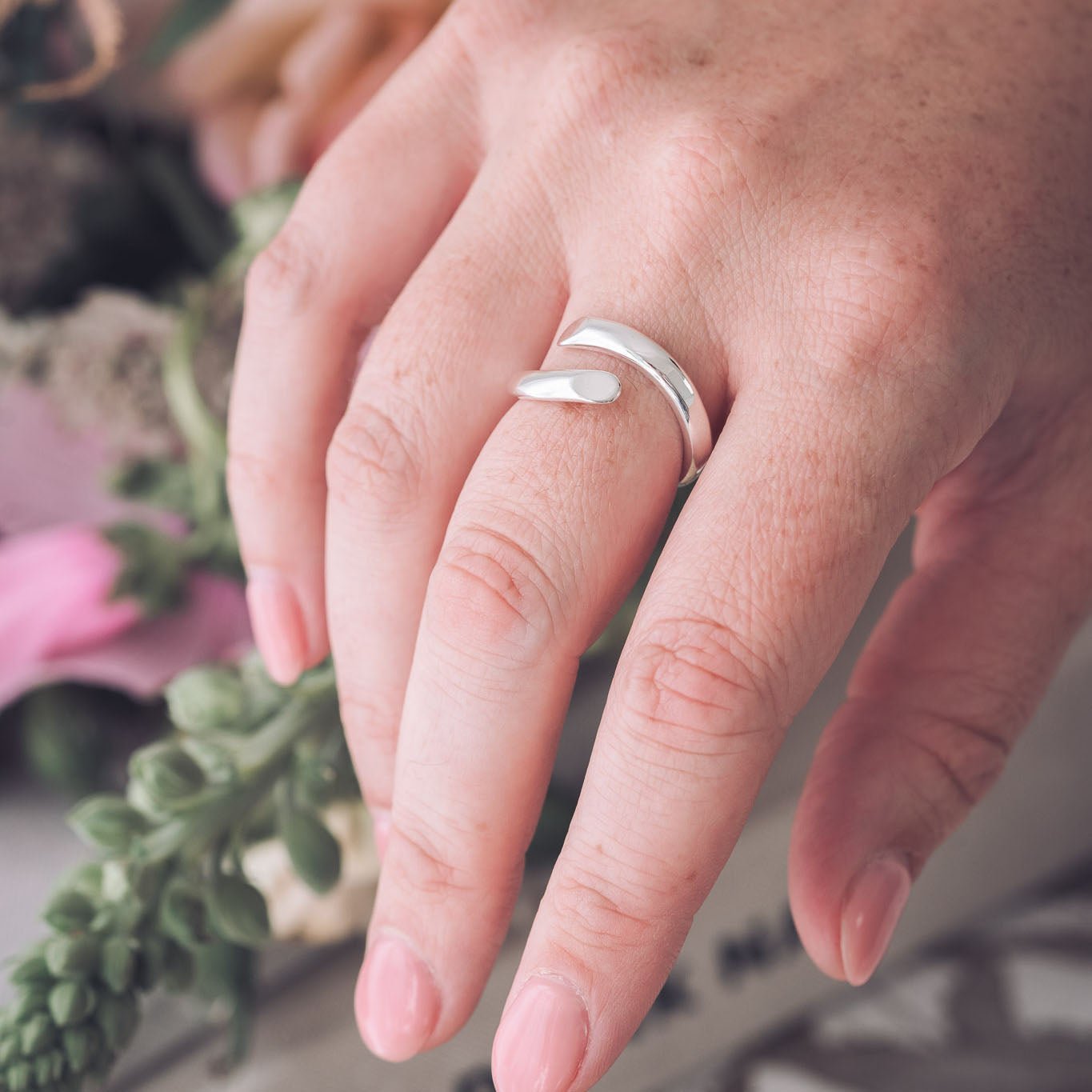 Handmade Silver Crossover design ring