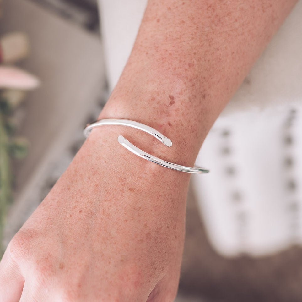 open silver bangle