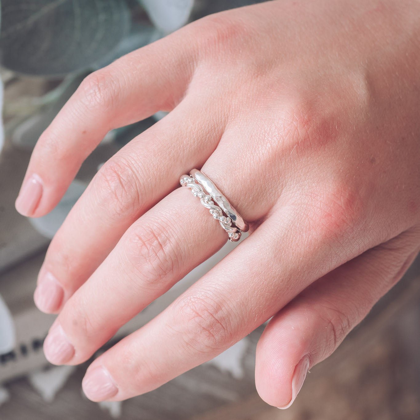 Handmade Silver Twisted Bramble Ring