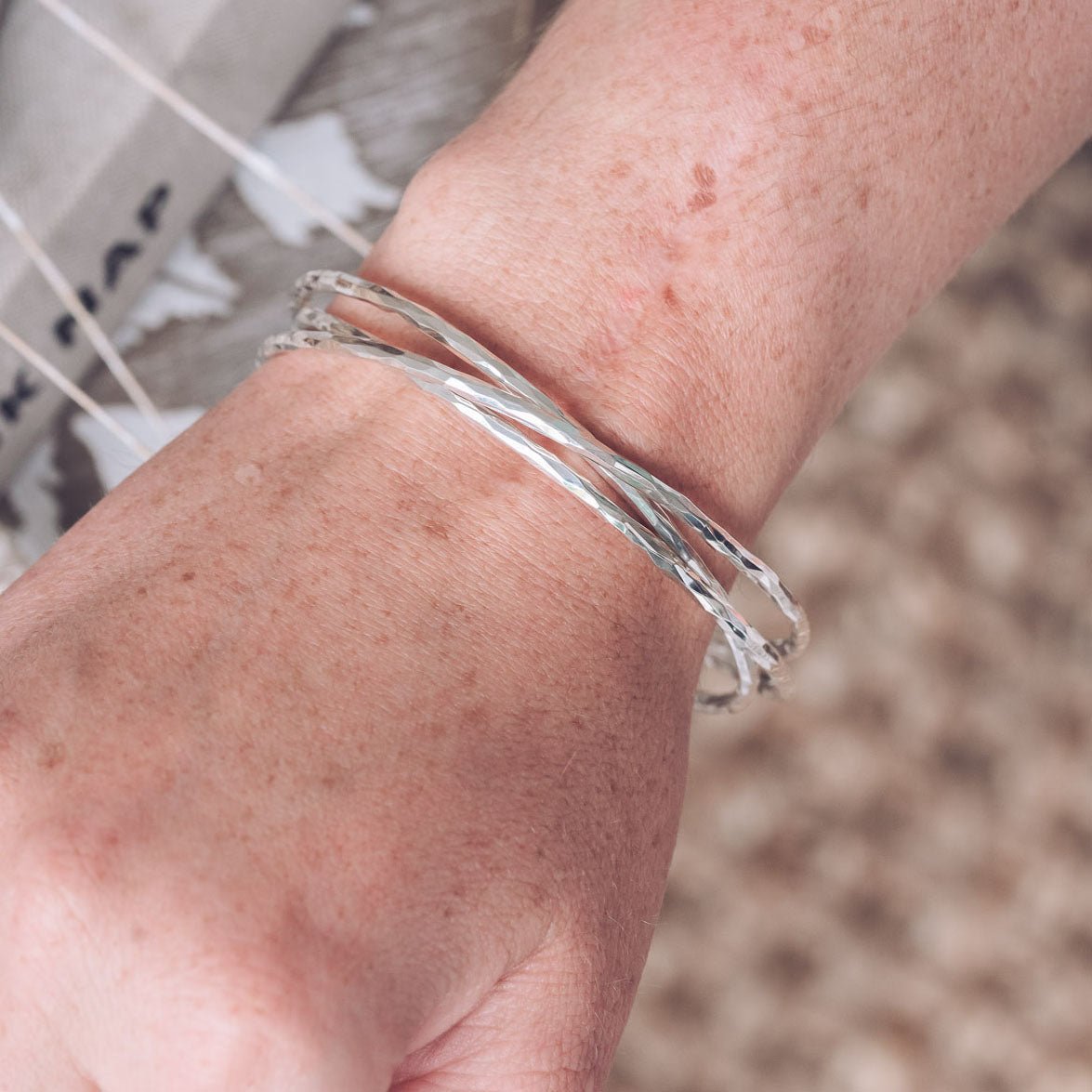 Handmade Sterling Silver Entwined Fairy Bangles