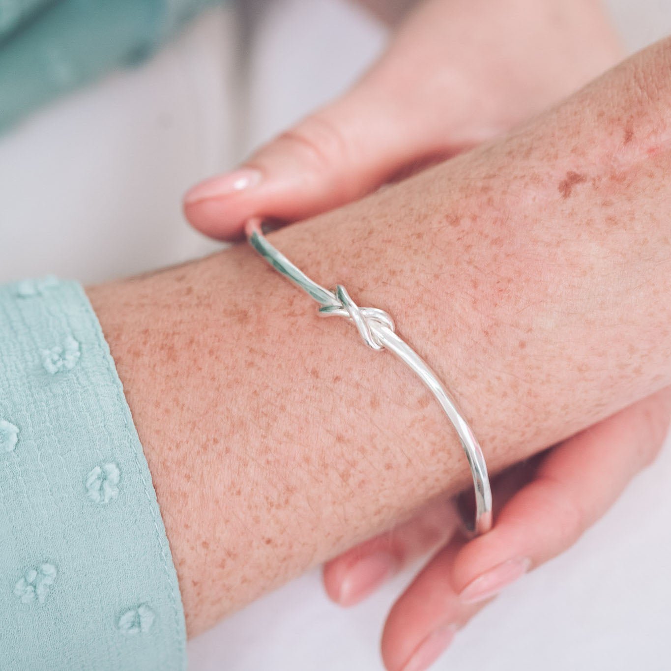 infinity bangle in sterling silver