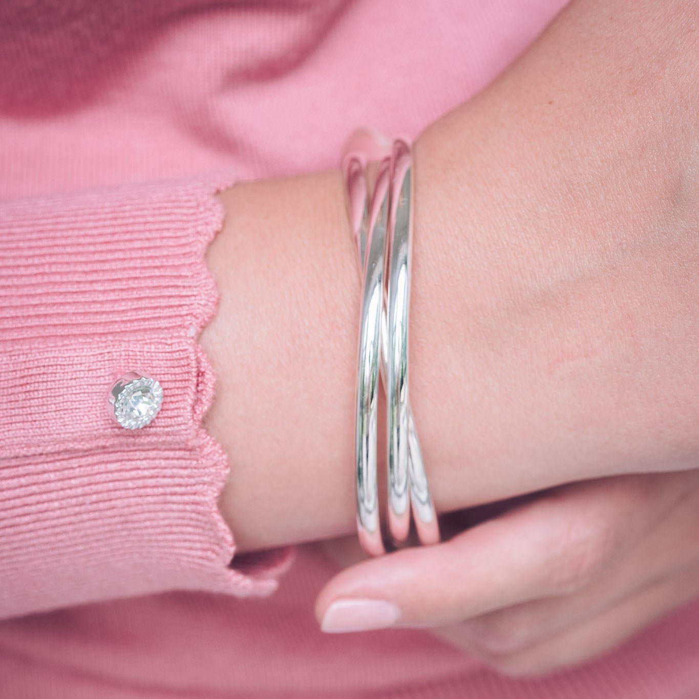 Handmade Silver Triple Stacking Carol Anne Bangle