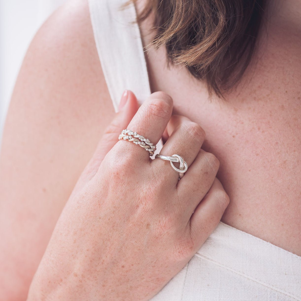 Handmade 9ct Yellow Gold and Silver Ring