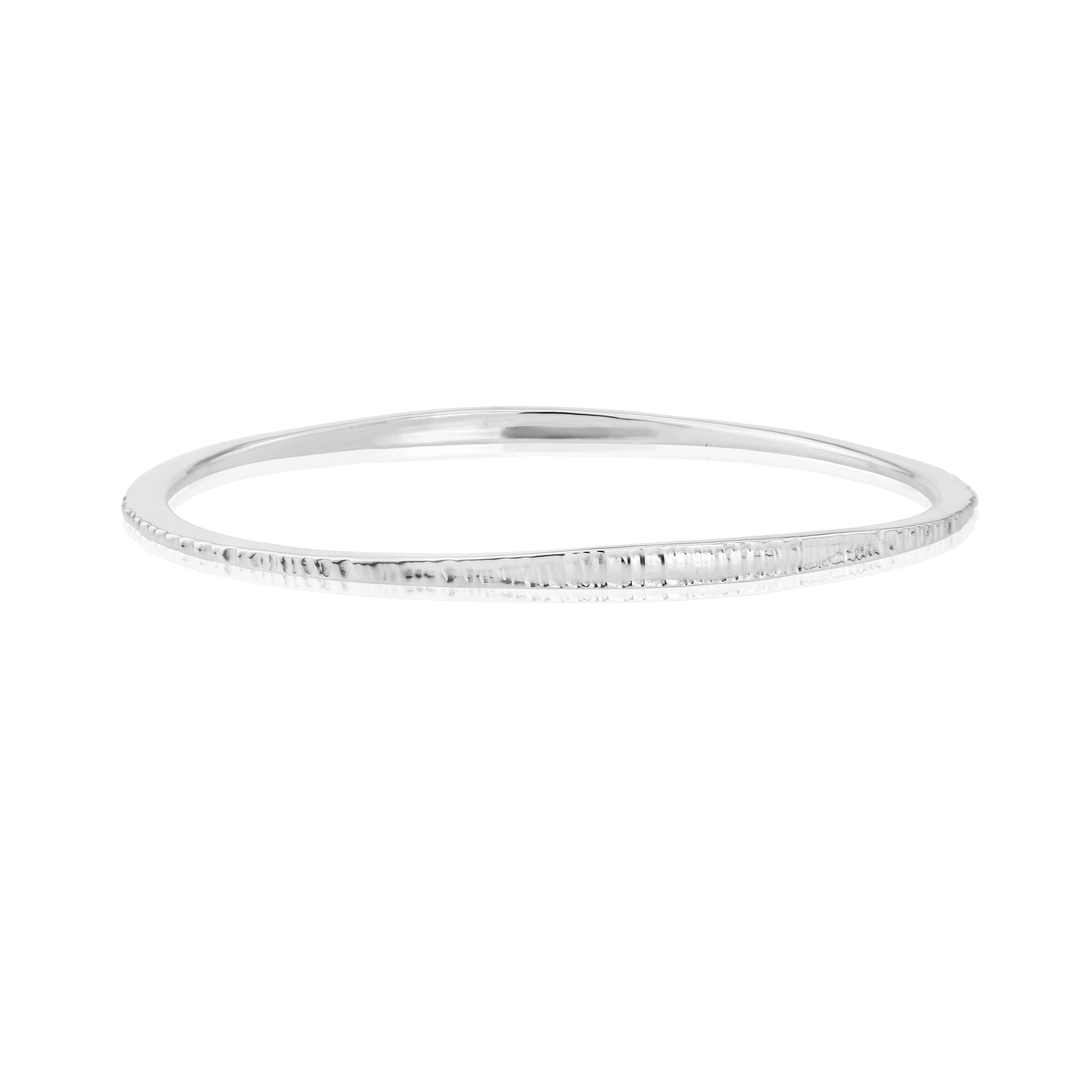 Handmade Hammered Silver Chopped Bangle
