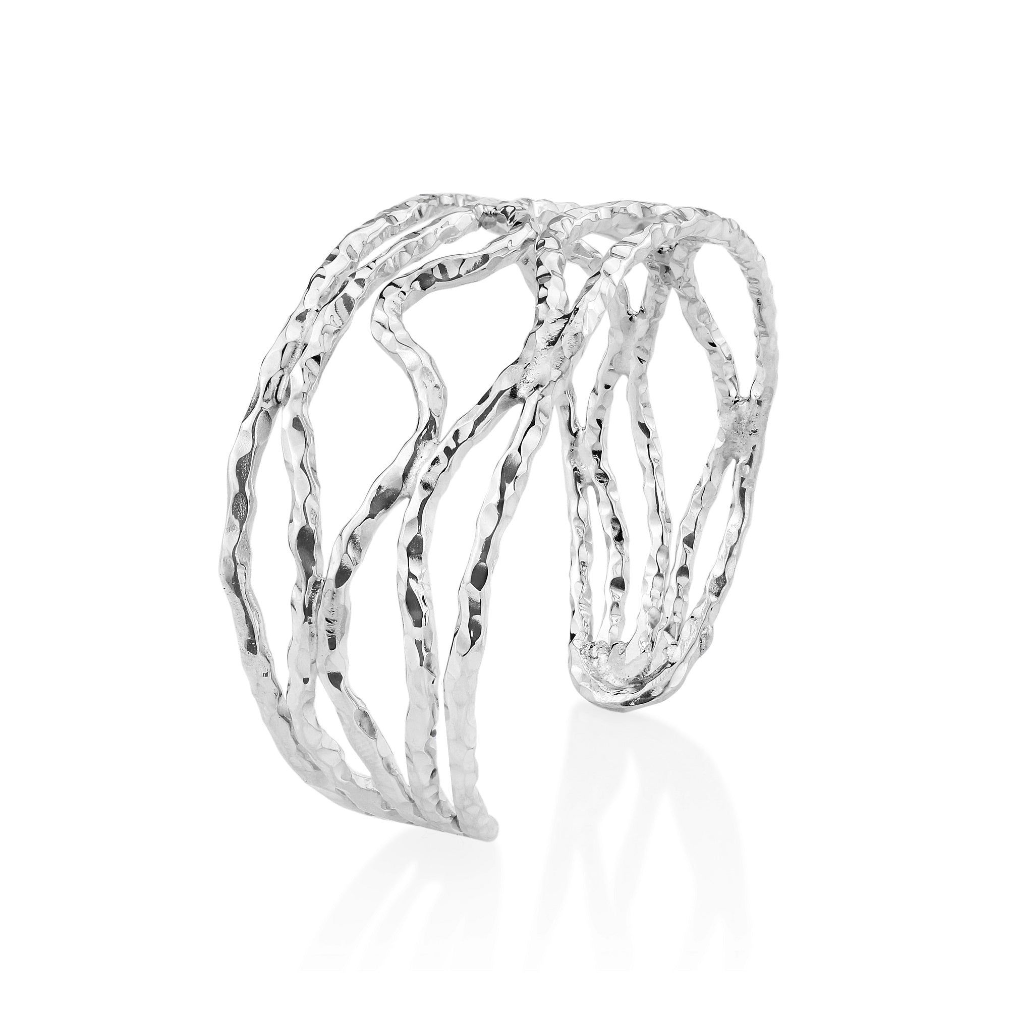 Handmade Hammered Silver Cuff