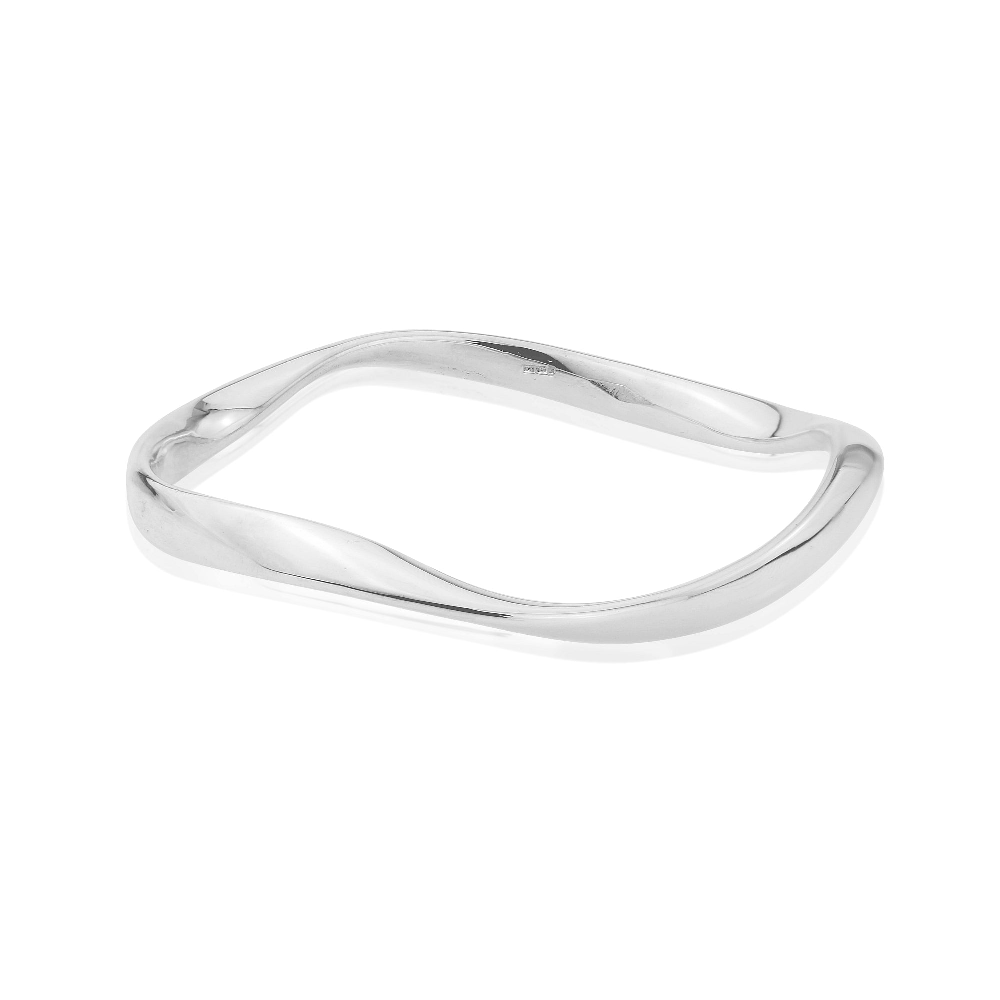 Silver Handmade Bangle With 3 Twists