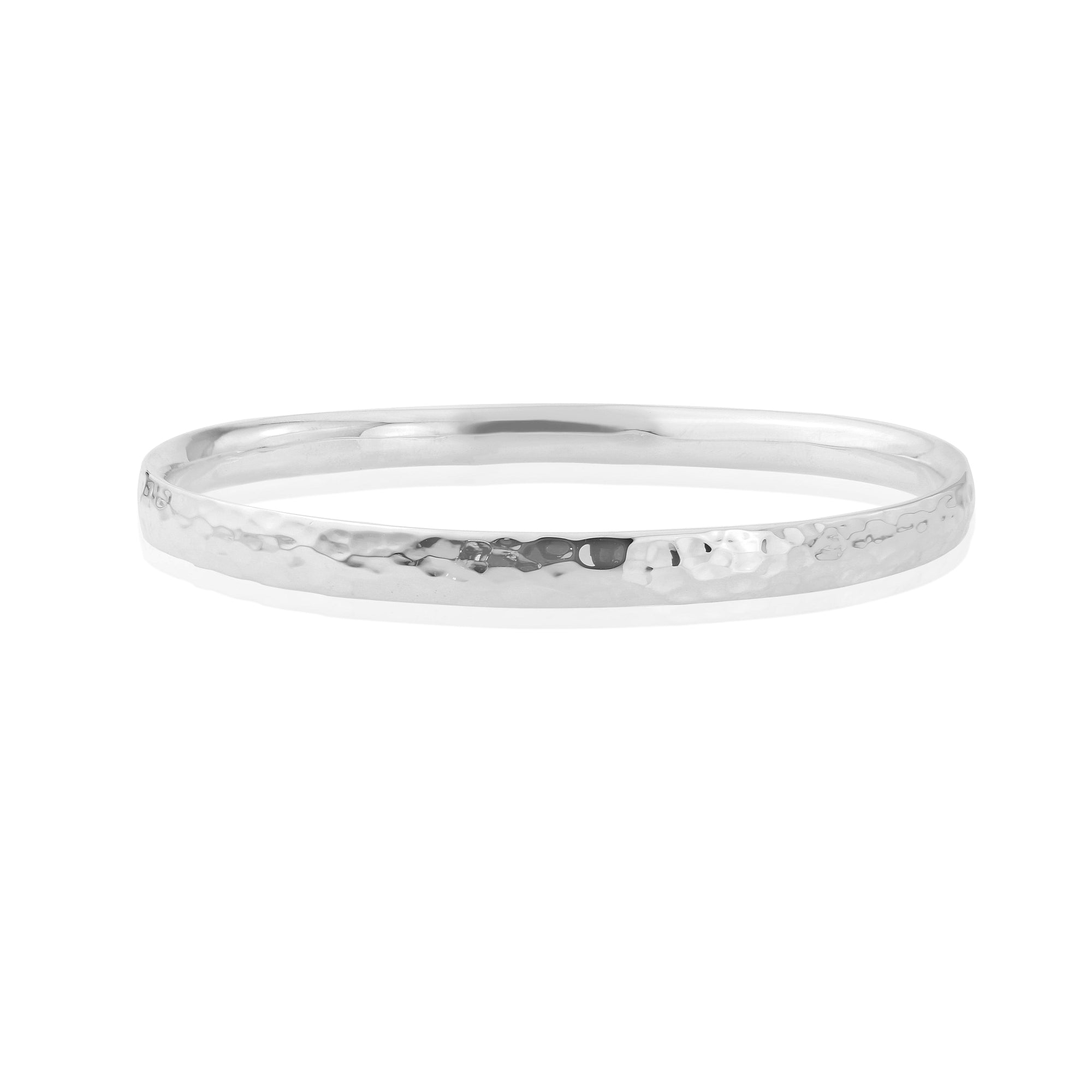 Handmade hammered silver bangle