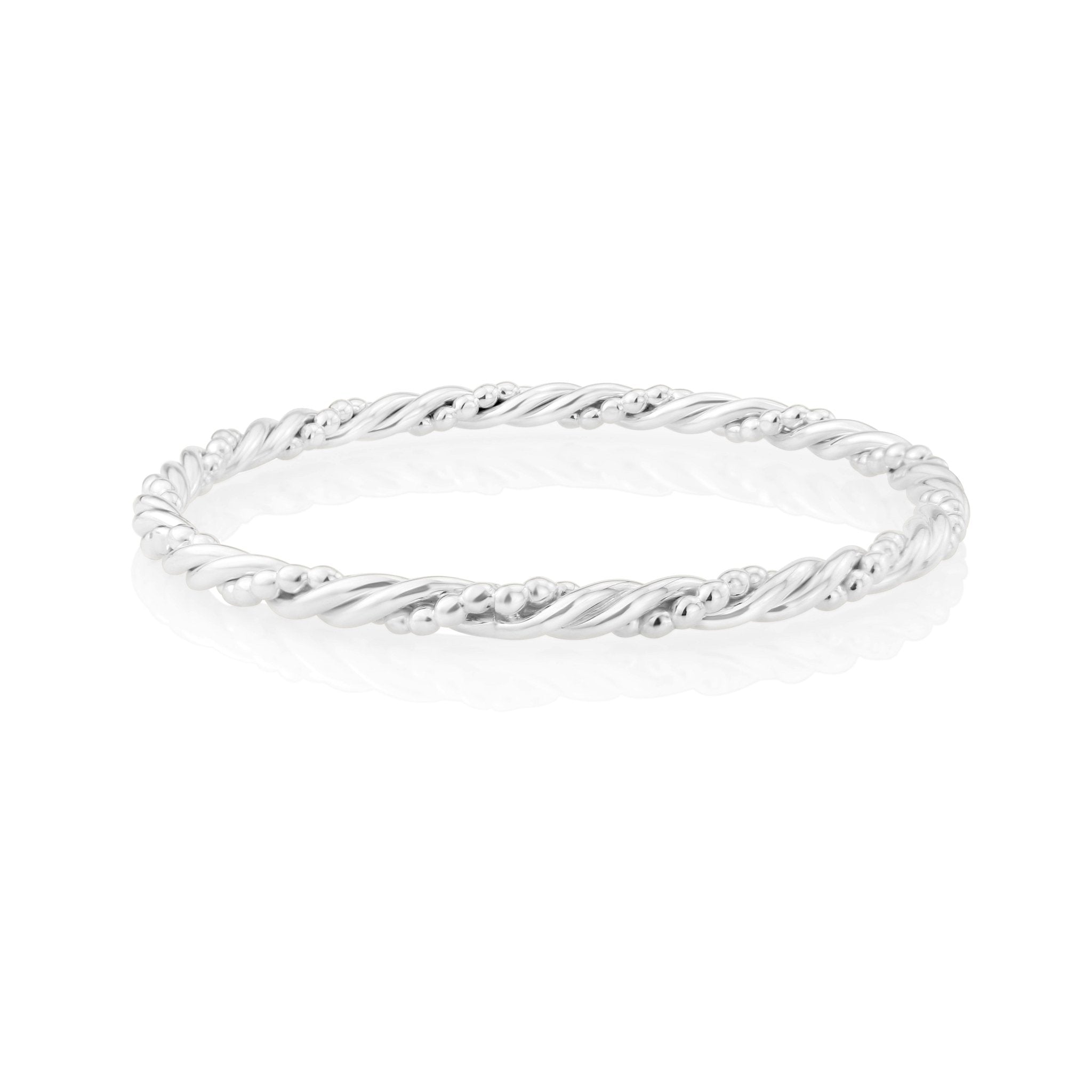Handmade Twisted Silver Bangle