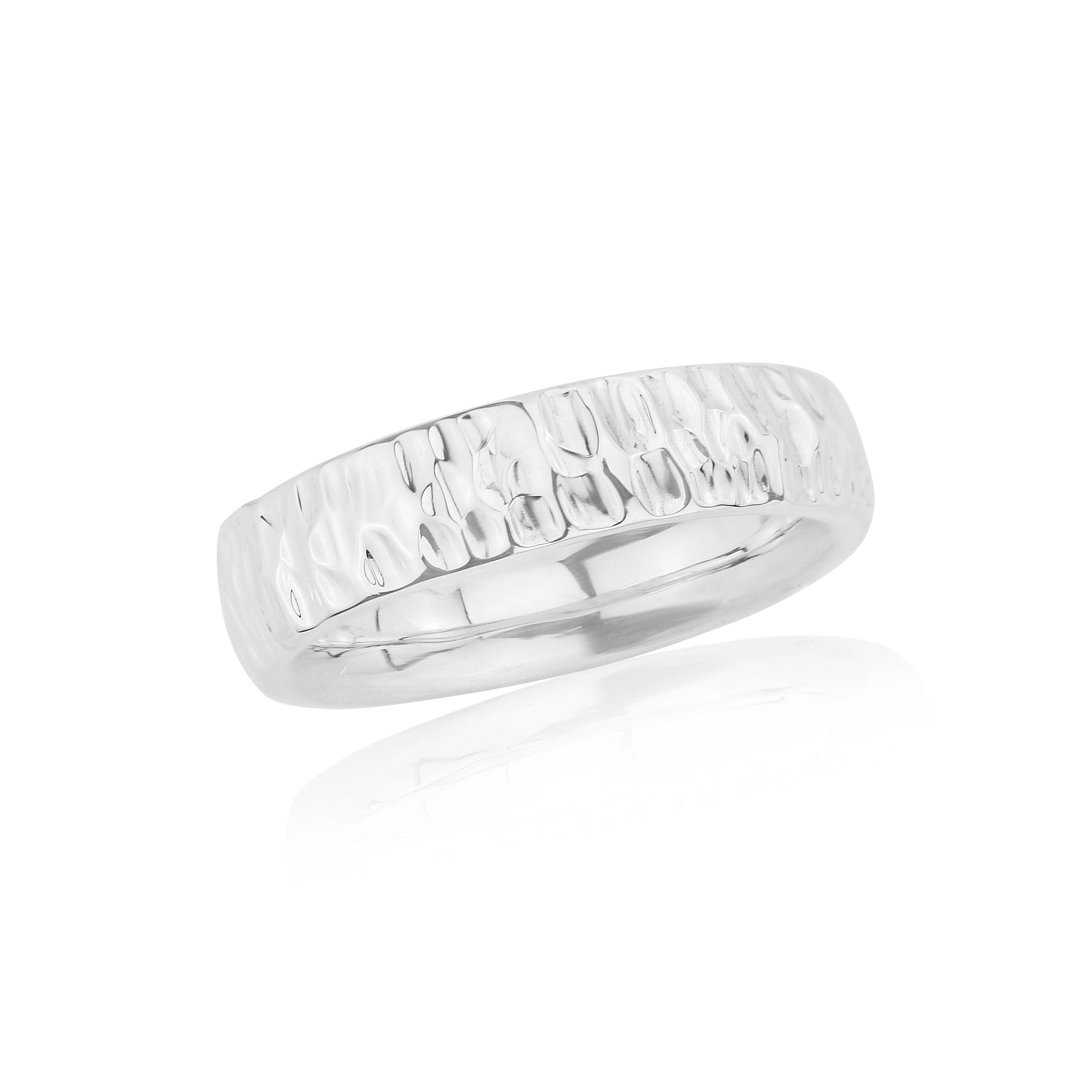 Handmade Linear Textured Silver EZ Ring