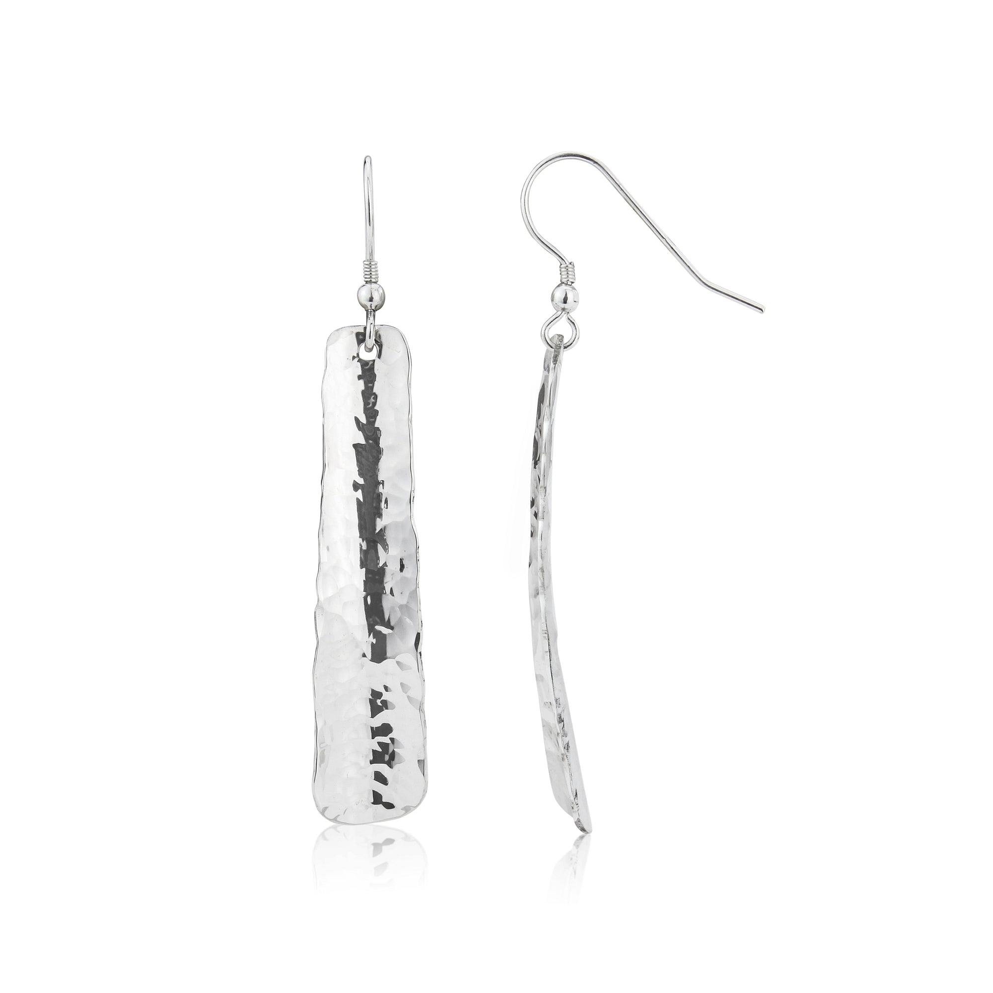 Silver Textured Ingot Earrings