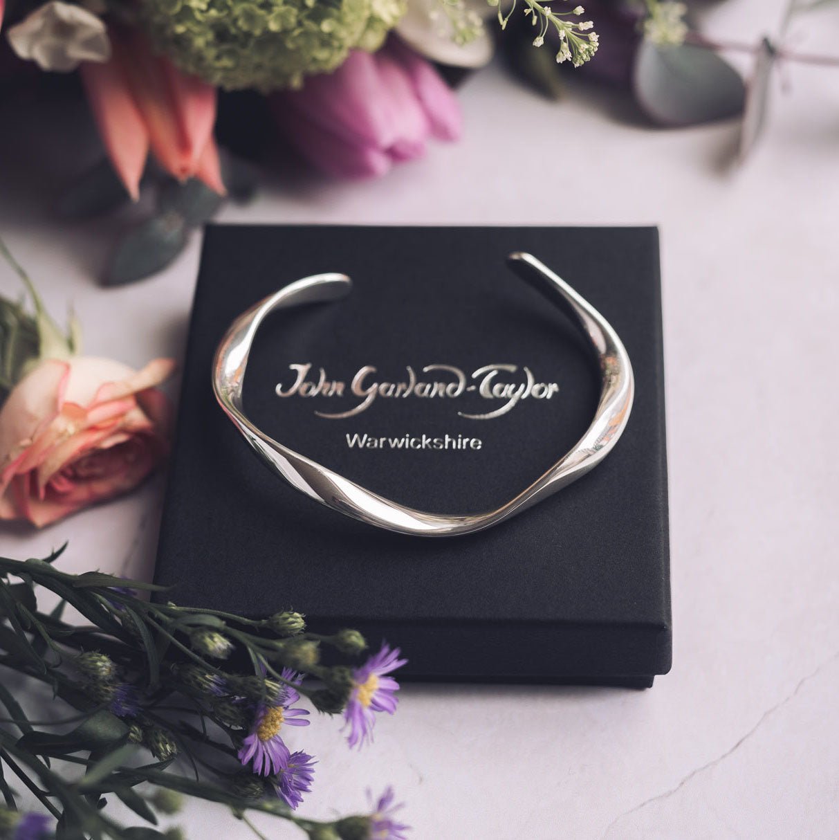 Handmade silver cuff bangle