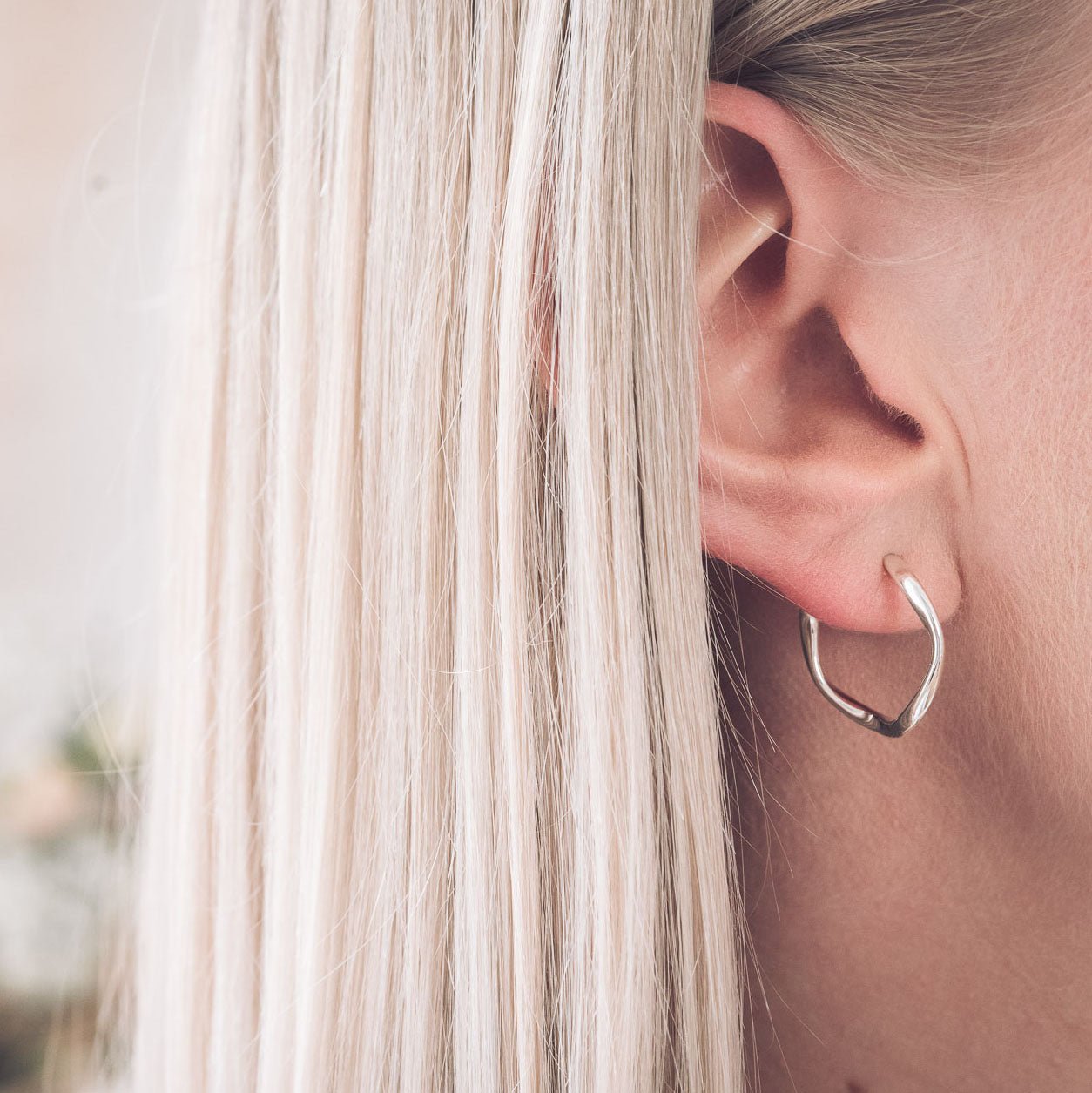 Silver Twist Open Hooped Earrings