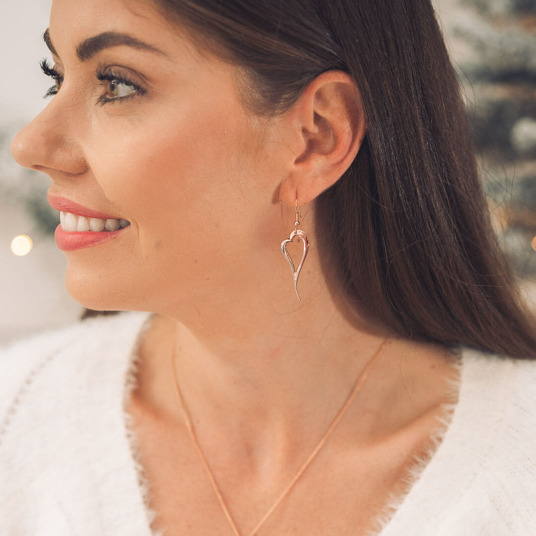 Zoe 9ct Rose Gold Heart Earrings