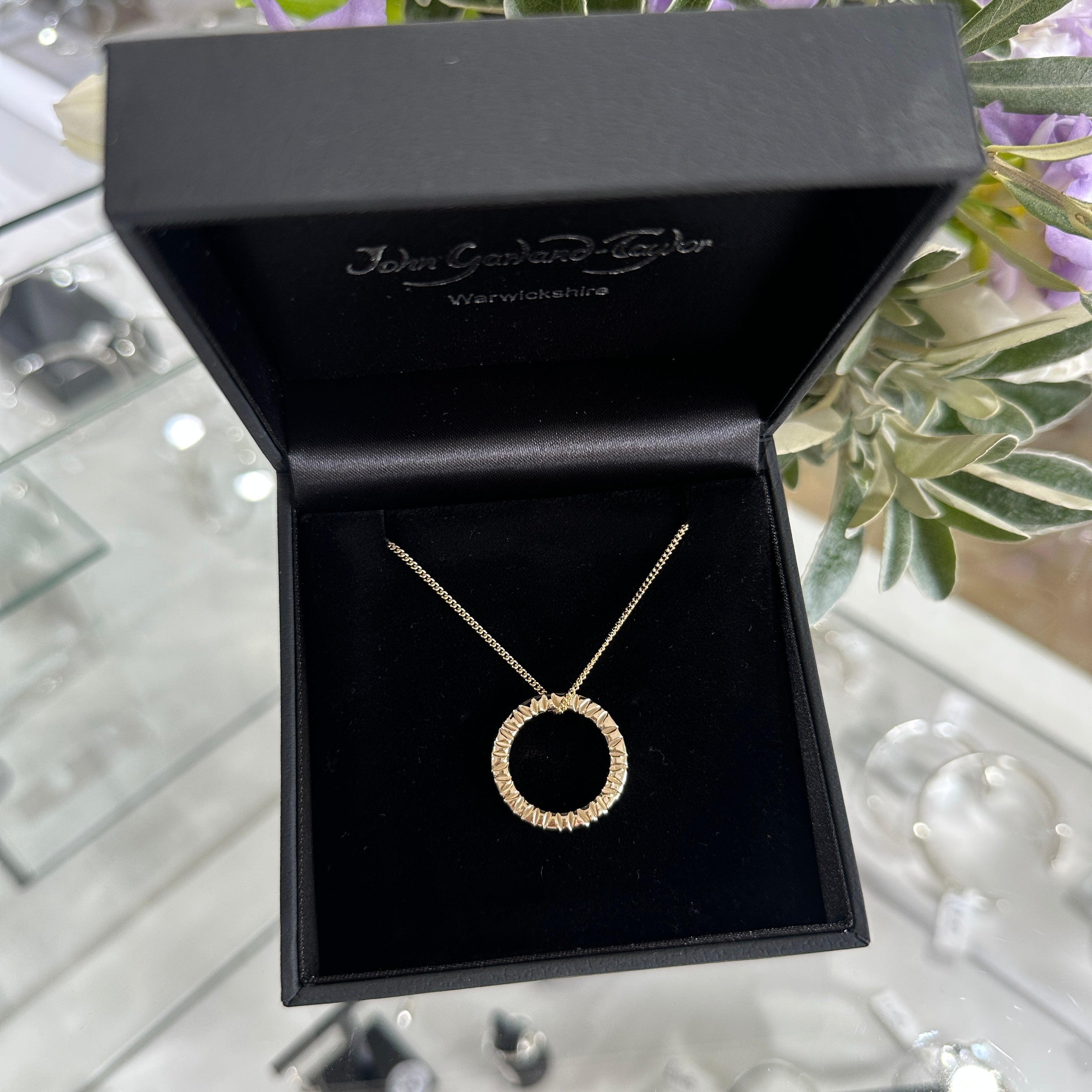 Elena 9ct Gold Circle Pendant Necklace