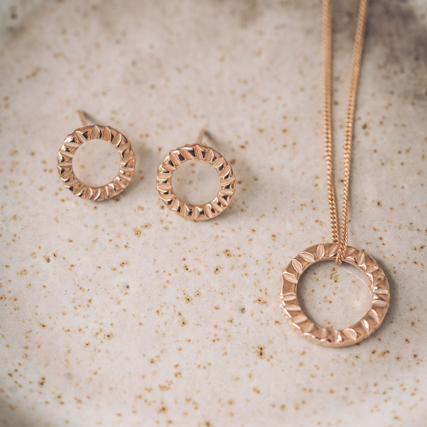 9ct Rose Gold Elena Stud Earrings