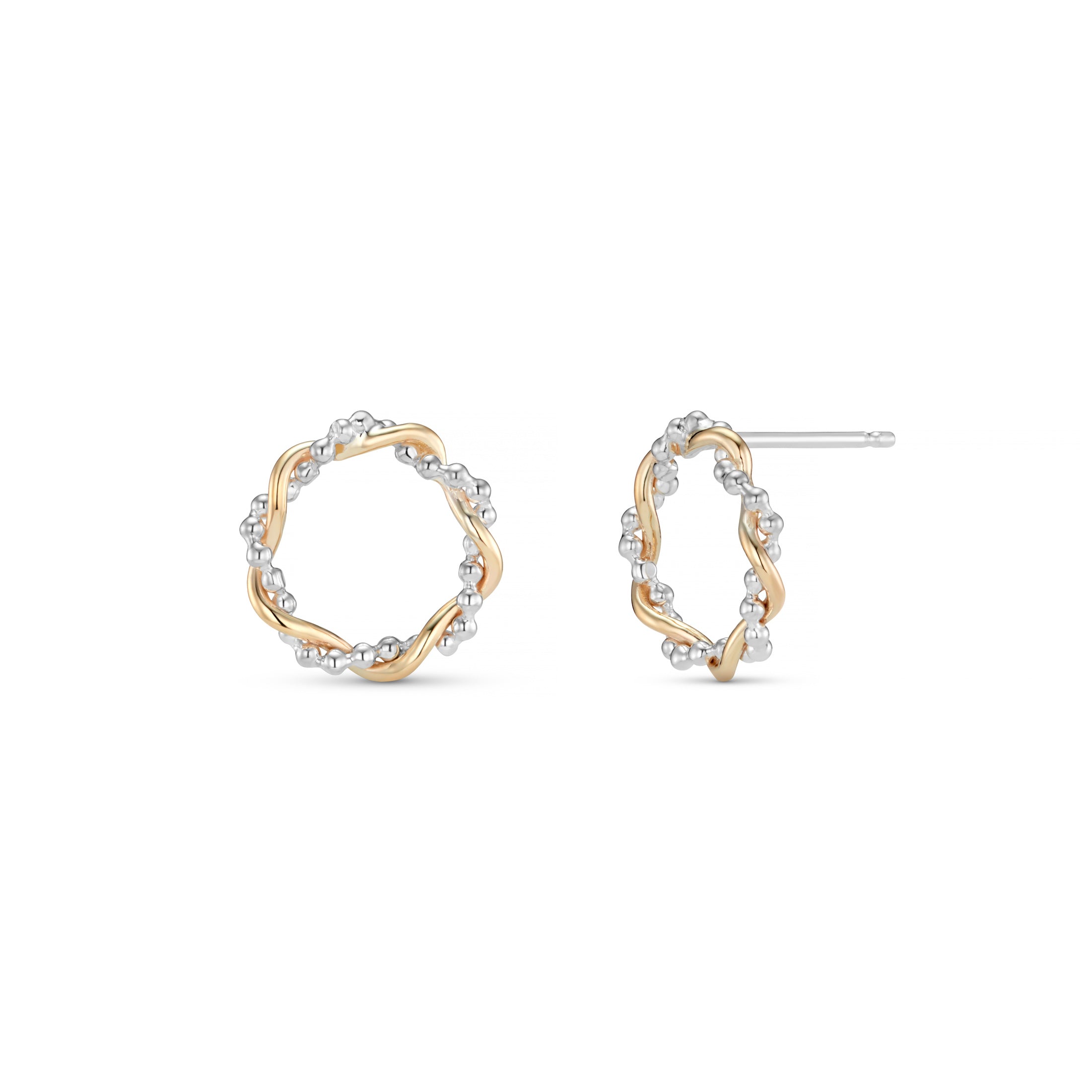 Bramble 9ct Gold and Silver Stud Earrings