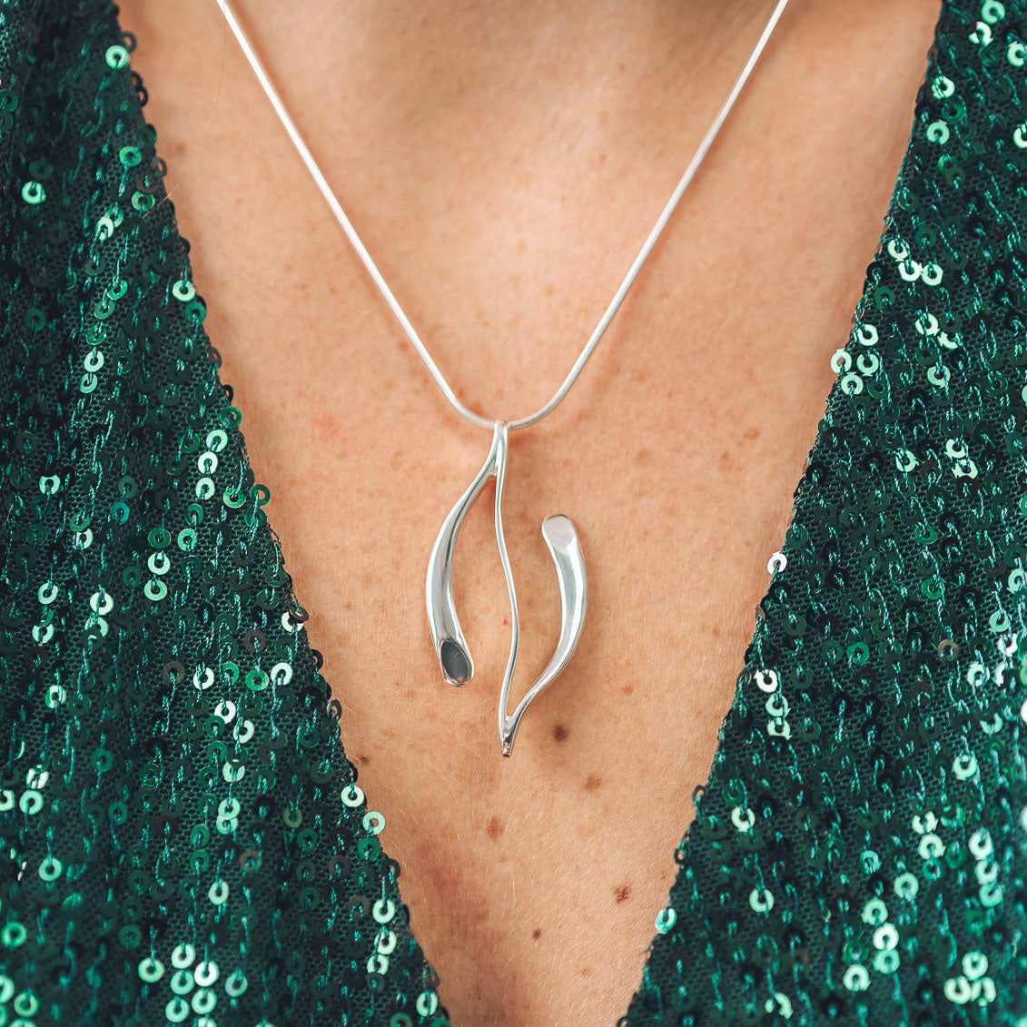 Gracie Silver Pendant Necklace