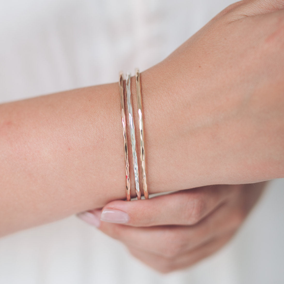 Hammered Bangle Gold