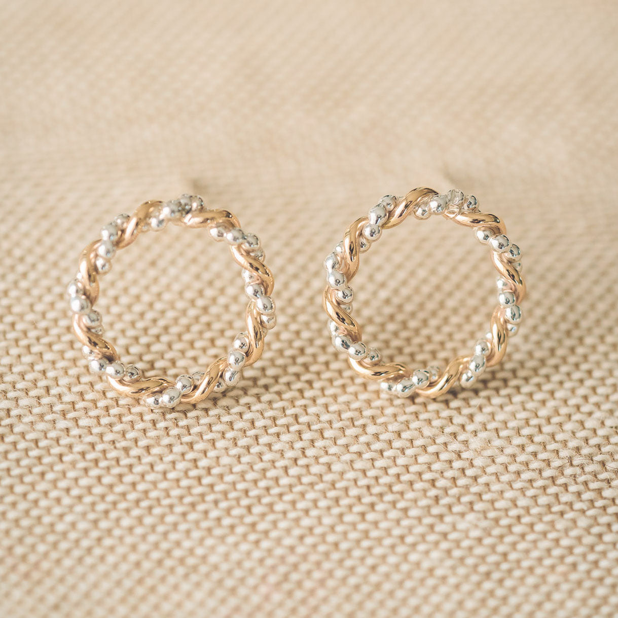 9ct Gold and Silver Bramble Studs