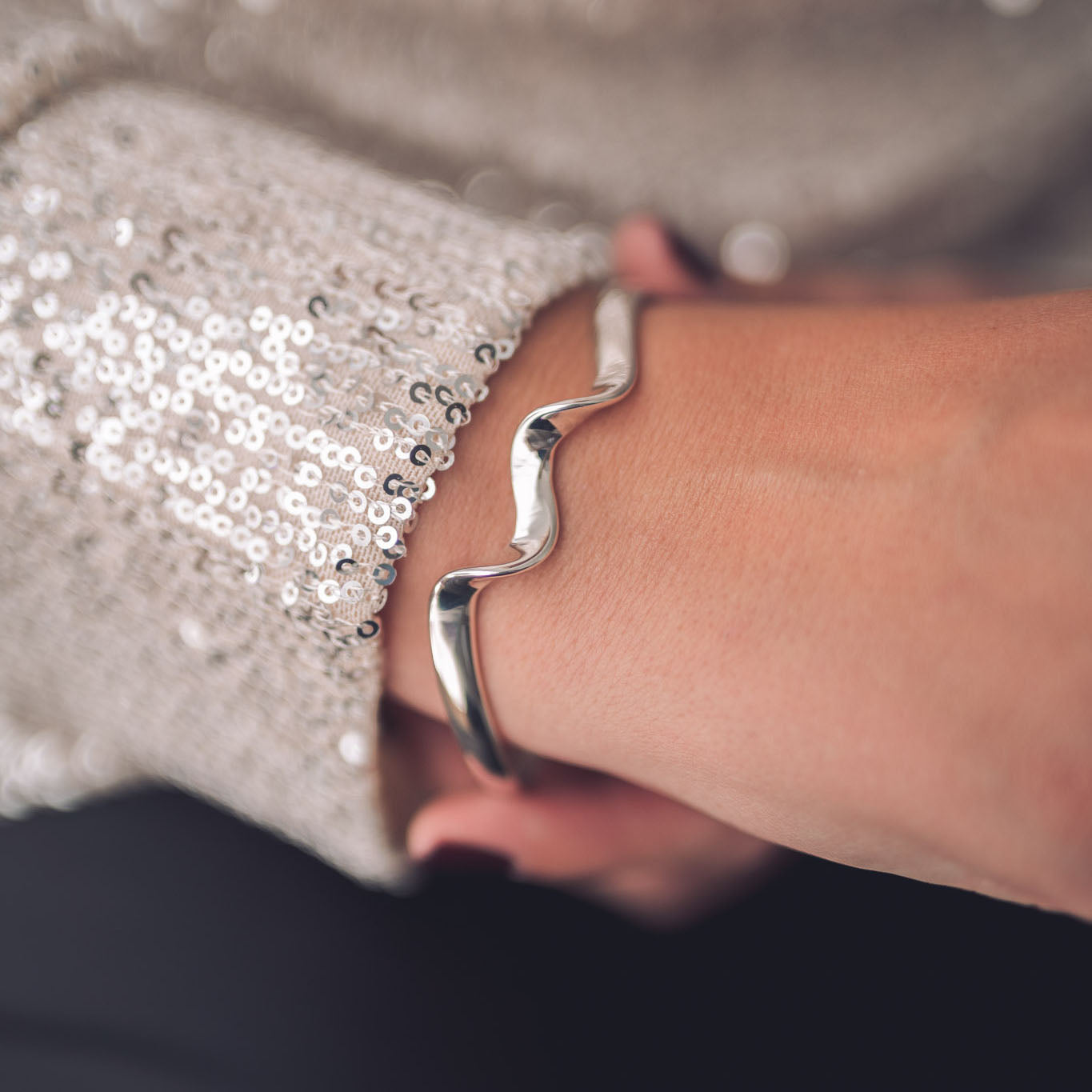 Sophia Silver Bangle