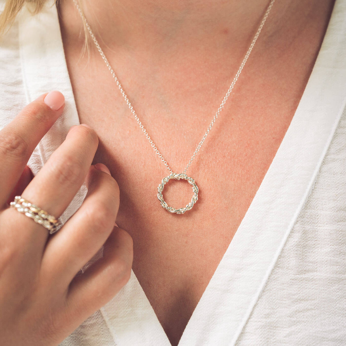 Bramble Silver Pendant Necklace