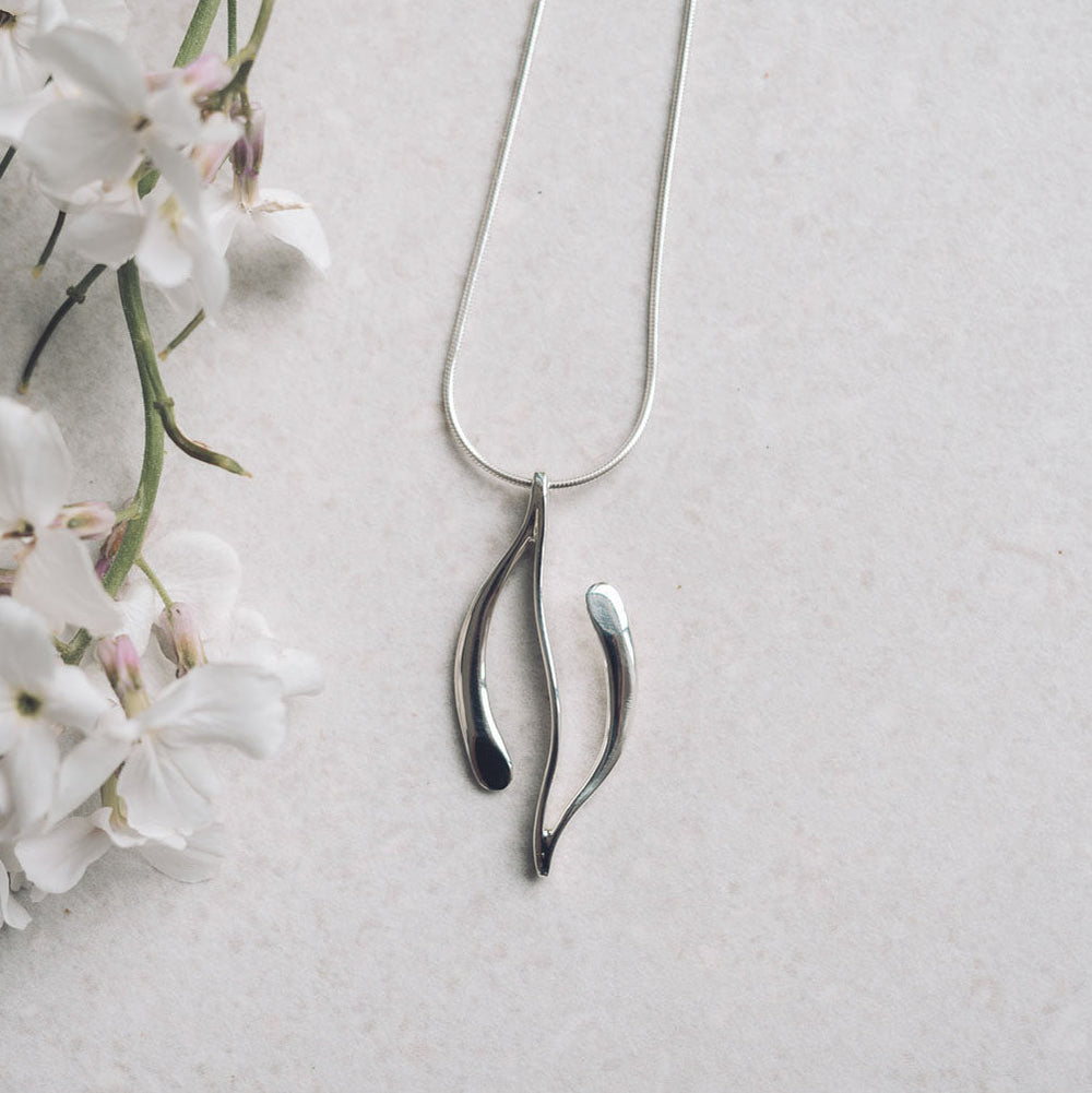 Gracie Silver Short Pendant Necklace in White CZ