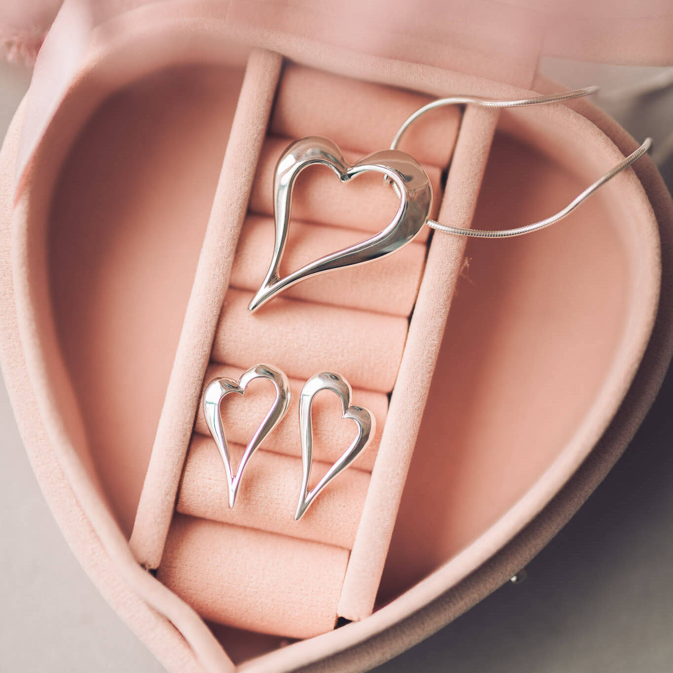 Heather Silver Heart Earrings