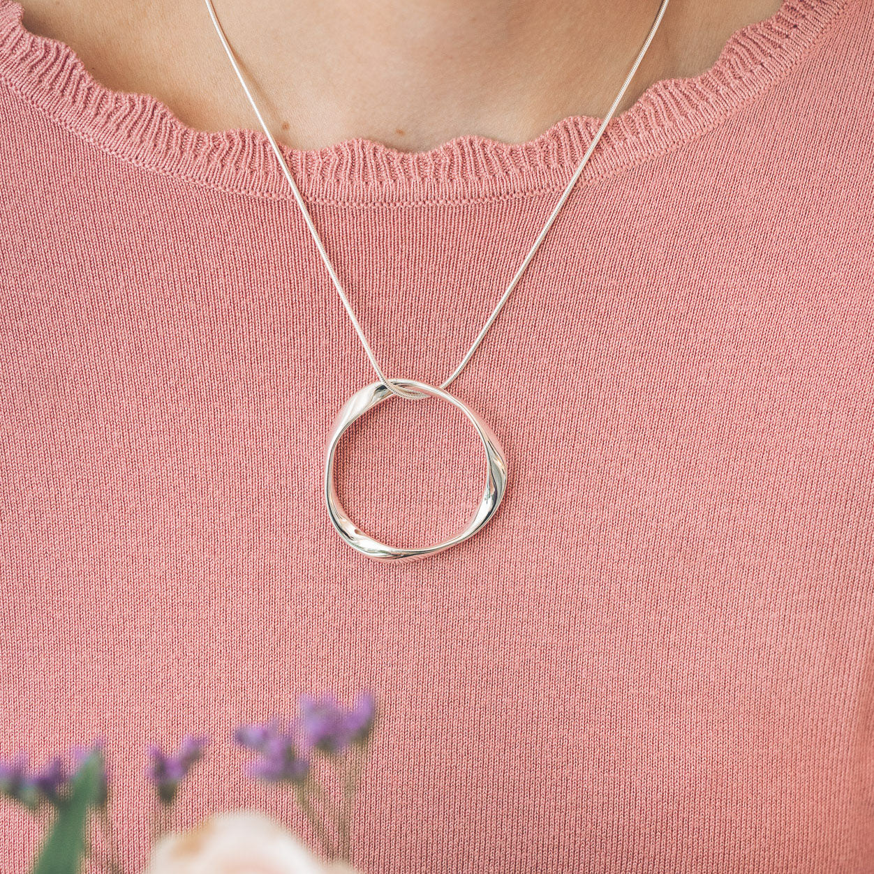 Molly Silver Circle Pendant Necklace