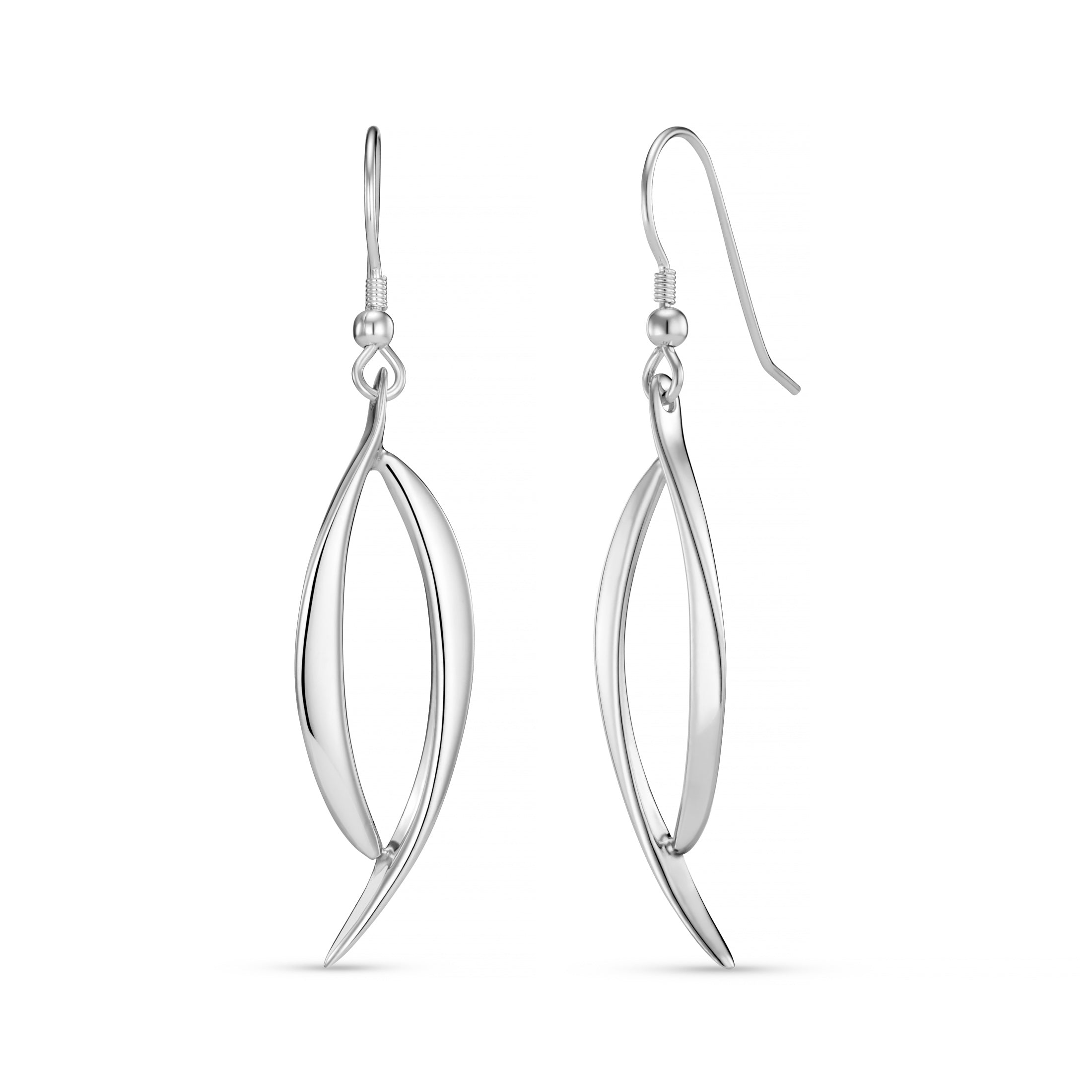 Olive Silver Drop Earrings