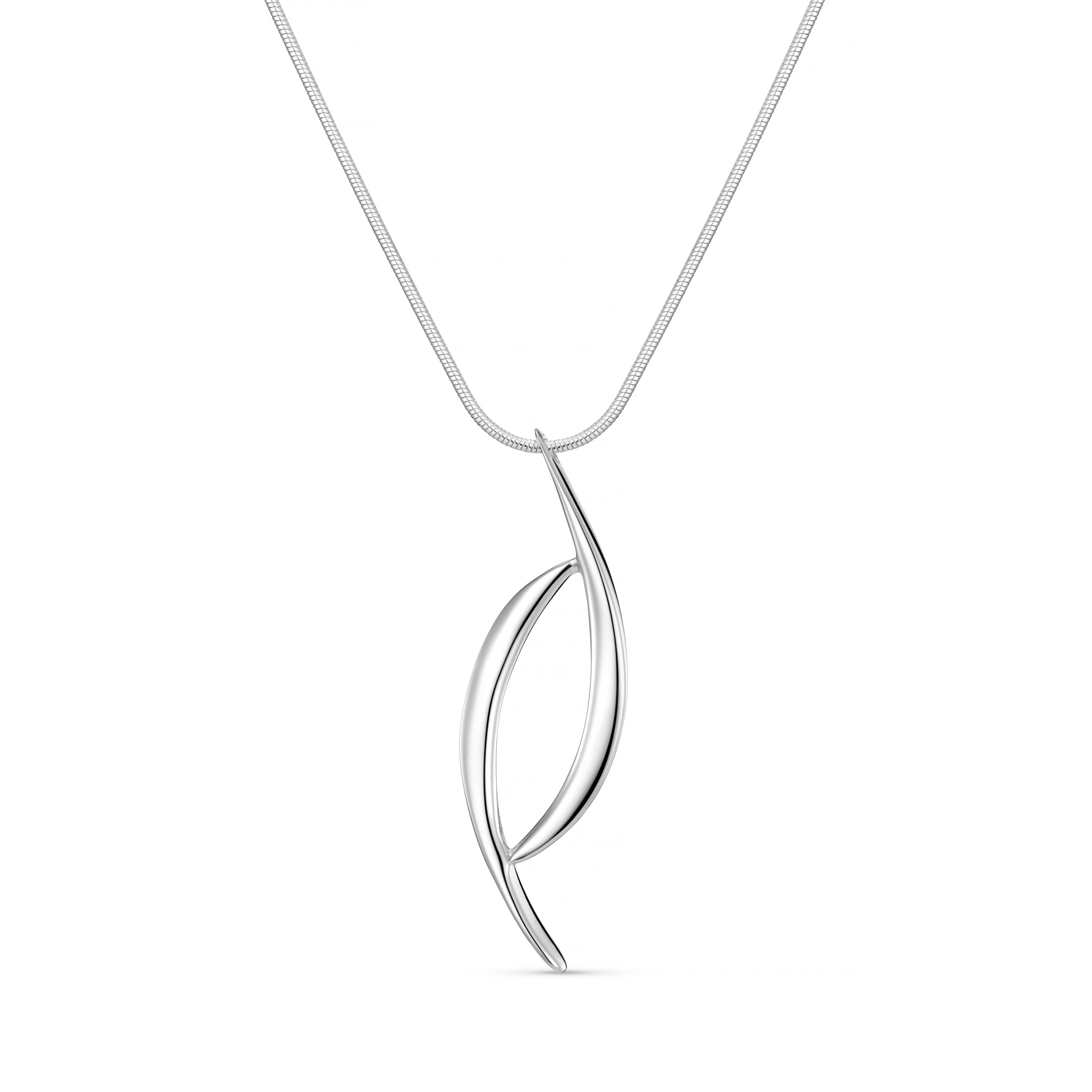 Olive Silver Pendant Necklace