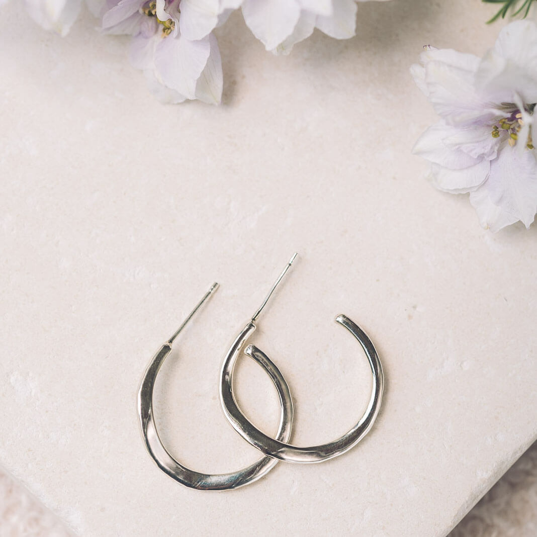 medium silver hoop earrings