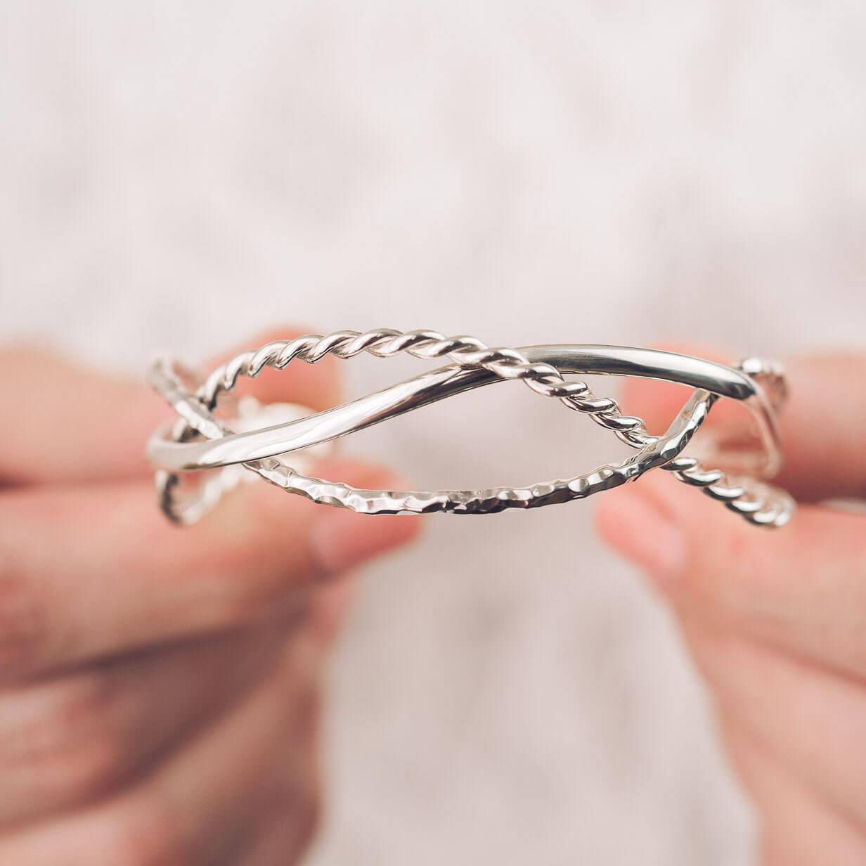 Ameline Silver Cuff Bangle - Bangles