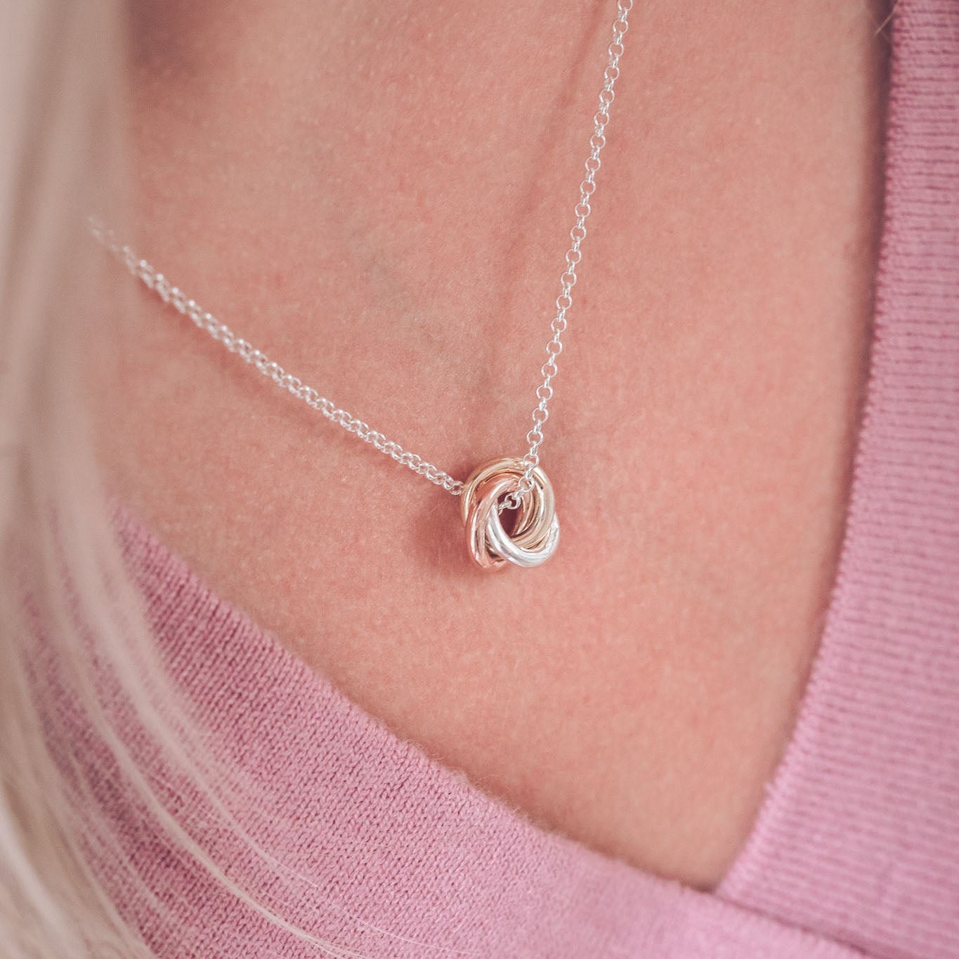 Anna 9ct Mixed Gold Pendant Necklace - Pendants