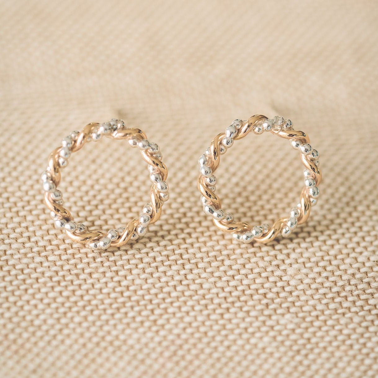 Bramble 9ct Gold and Silver Stud Earrings - Earrings