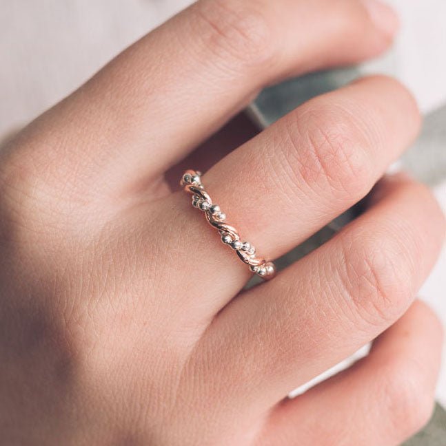 Bramble 9ct Rose Gold and Silver Ring - Rings