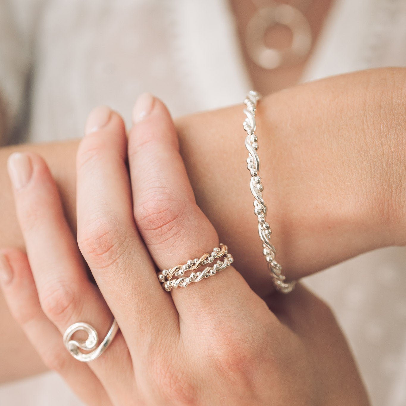 Bramble Silver Bangle - Bangles