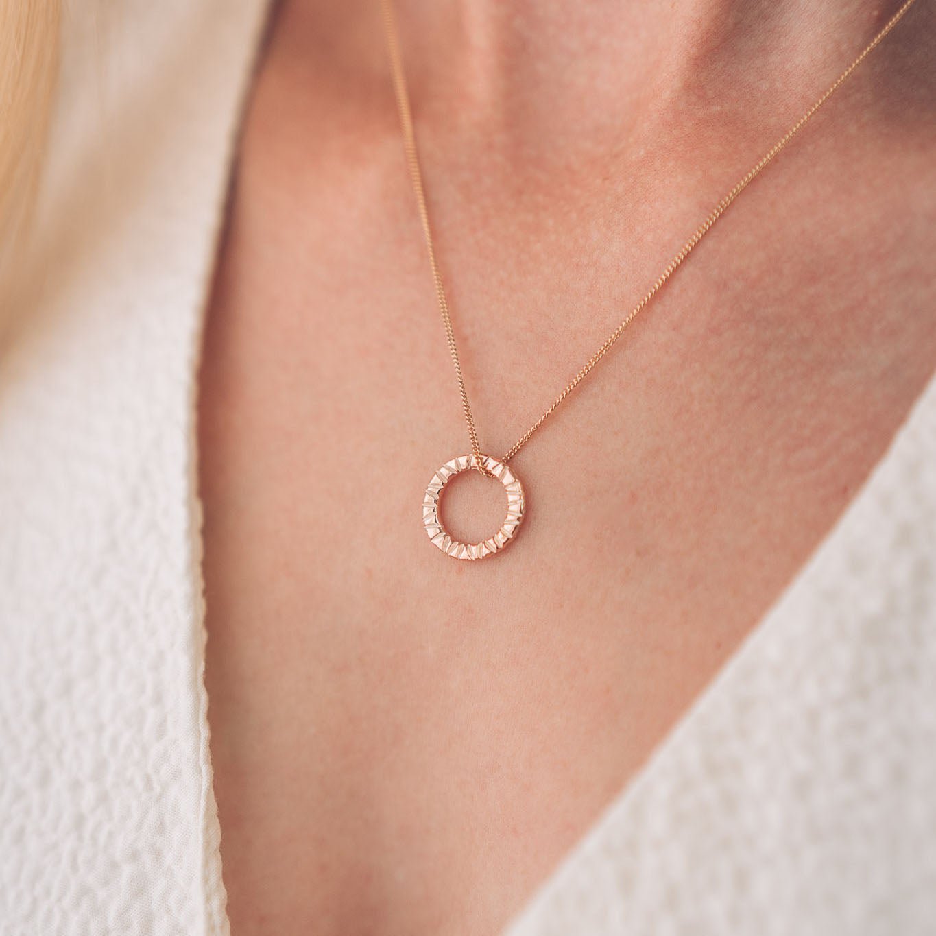 Elena 9ct Rose Gold Circle Pendant Necklace - Pendants