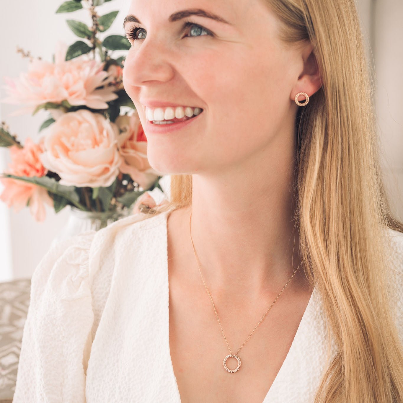 Elena 9ct Rose Gold Circle Pendant Necklace - Pendants